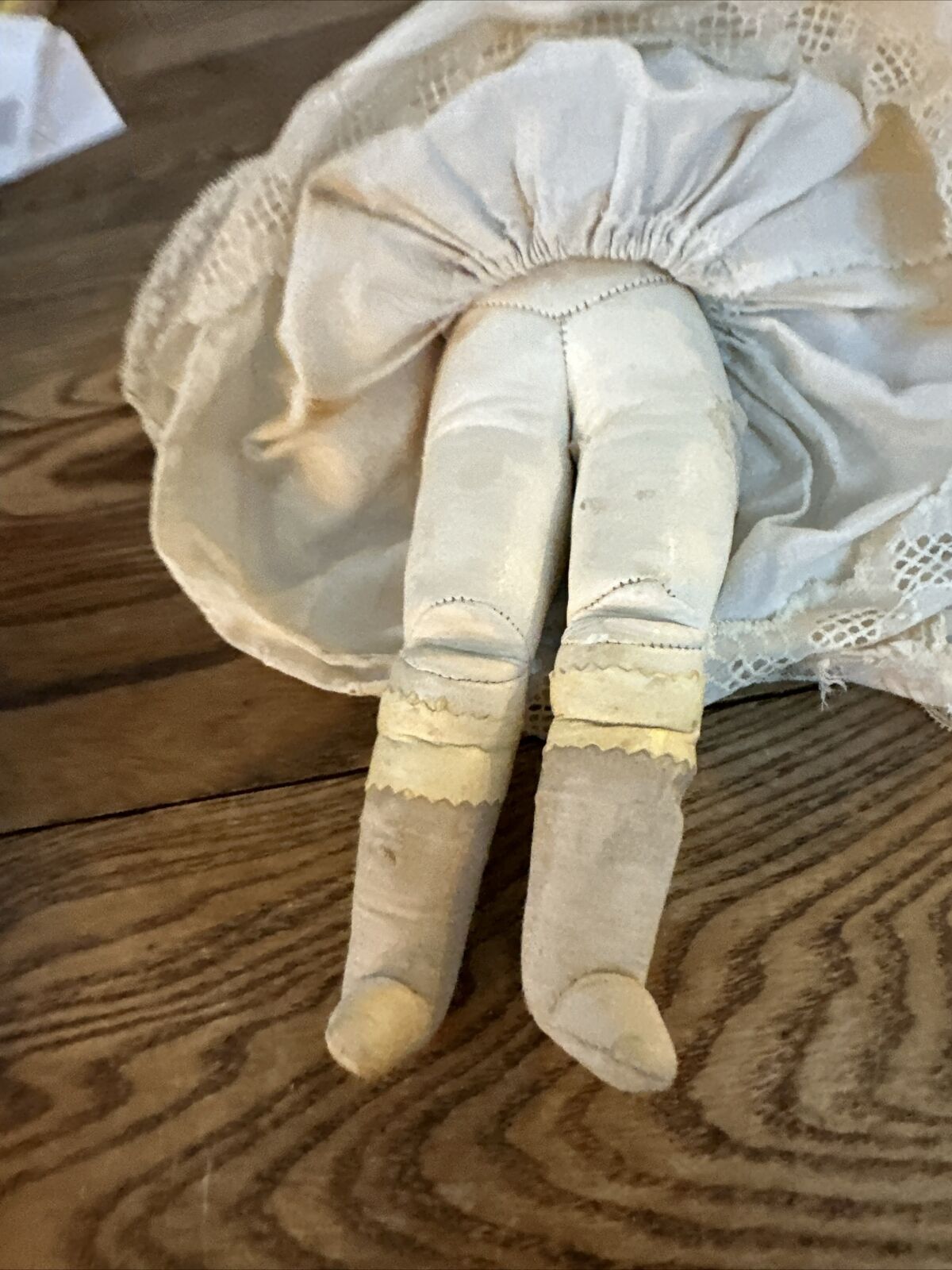 Antique Doll With Kid Leather Body Late 1800’s