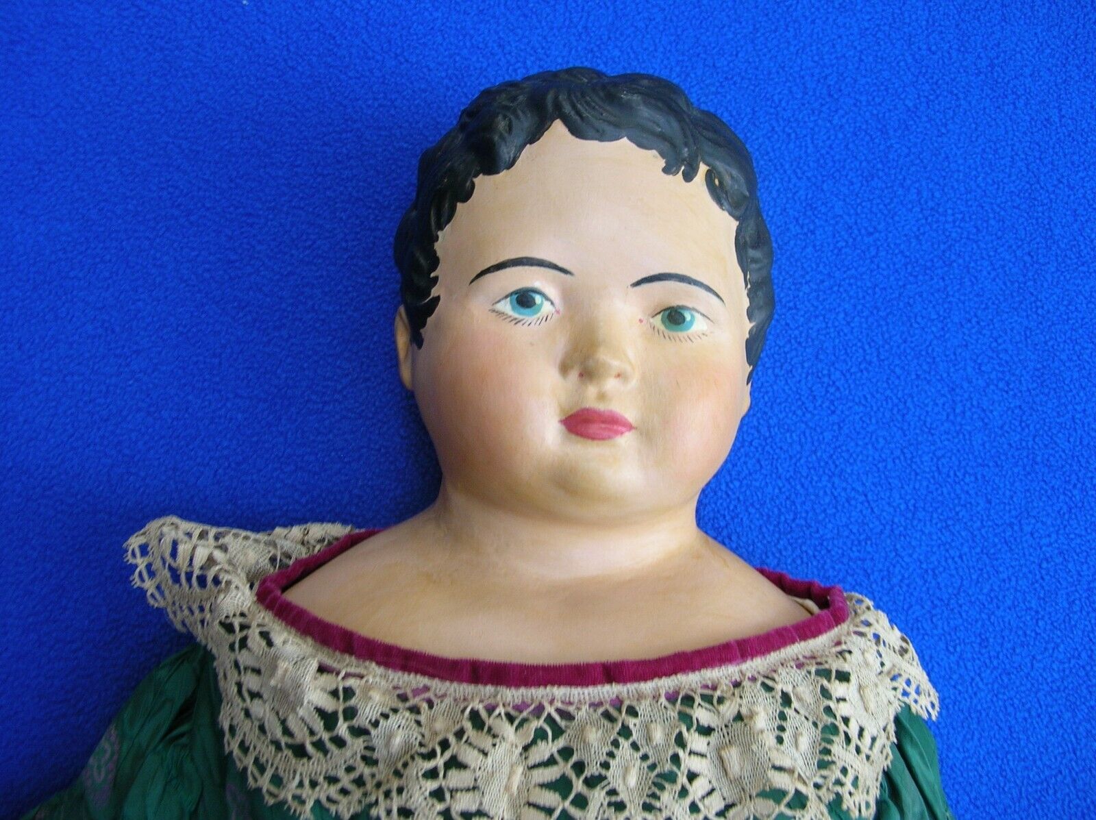 Stunning Original Antique 1800's Greiner Paper Mache Doll 27" Nice NL
