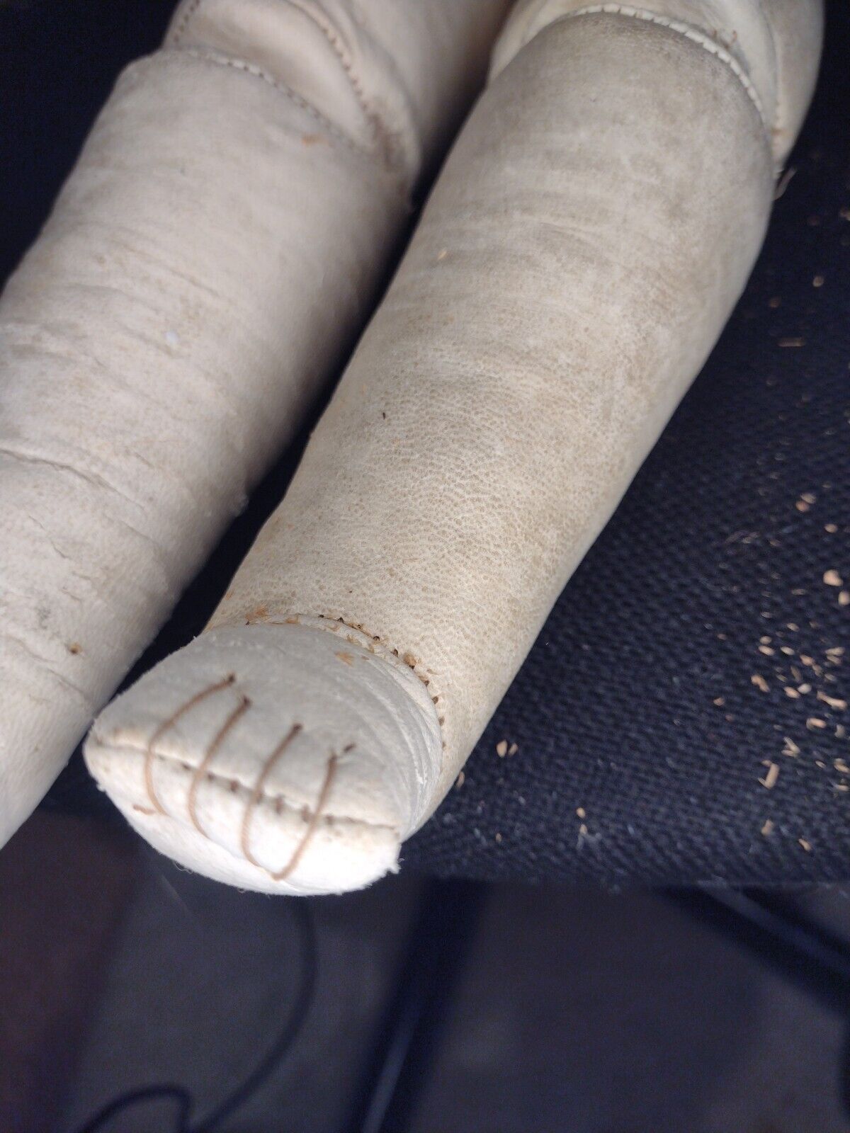 ANTIQUE 1800S  CHILDREN'S GERMAN BISQUE DOLL SLEEPING EYES LEATHER CLOTHES SHOES