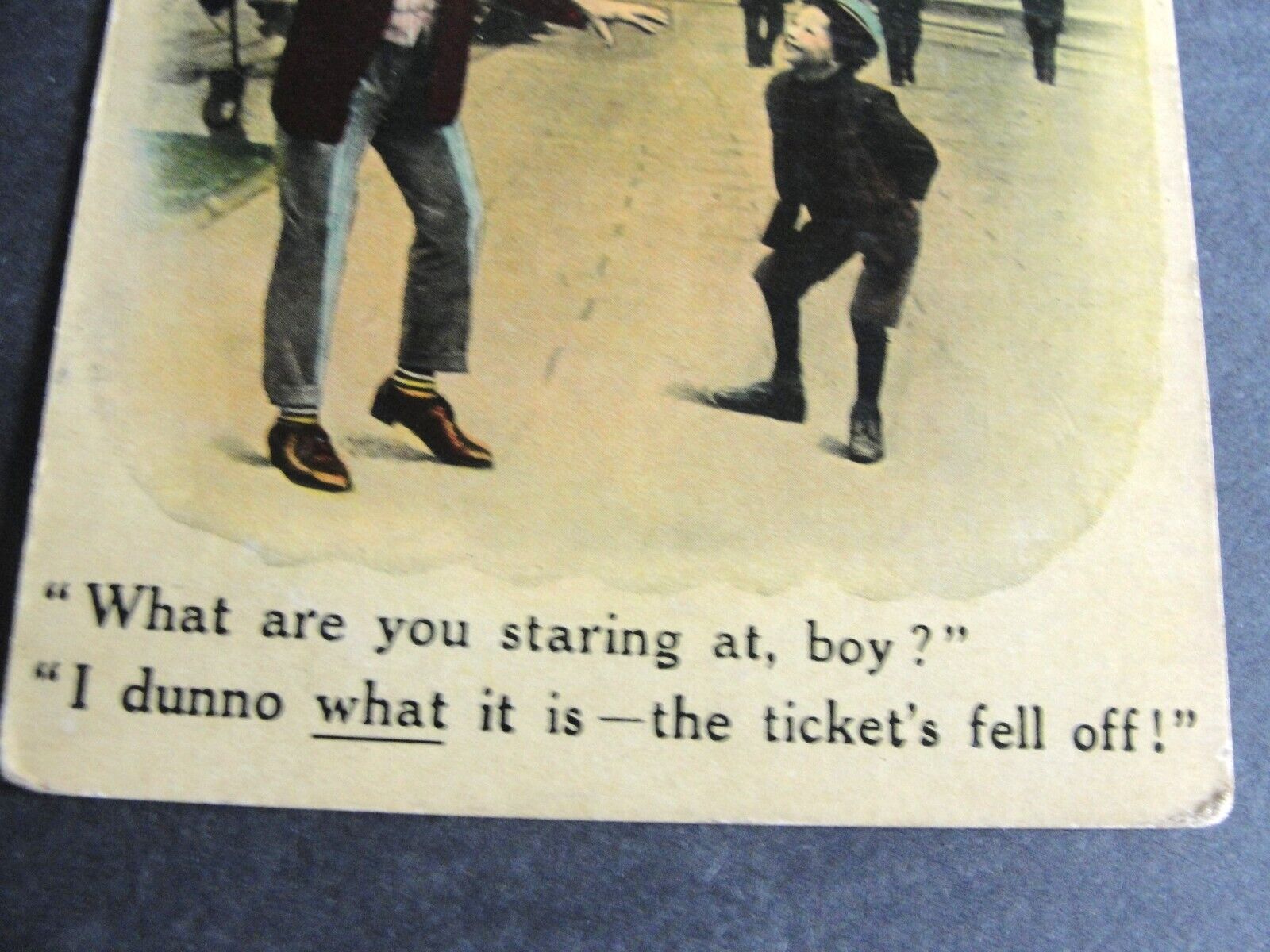 “What are you staring at, boy?” - Bamforth & Co. 1900s Comics Postcard. RARE.