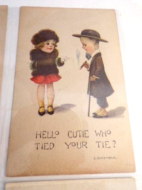 4 Vintage Early 1900s Comic Postcards,  2 Posted