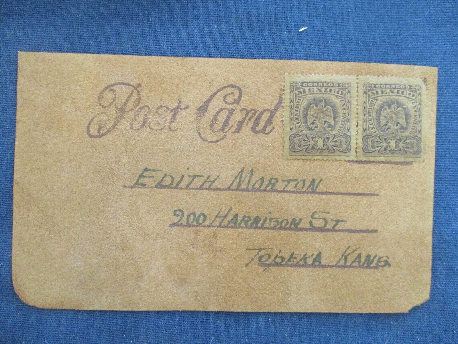 1900s Juarez Mexico Souvenir Leather Comic Greeting Postcard Used to US