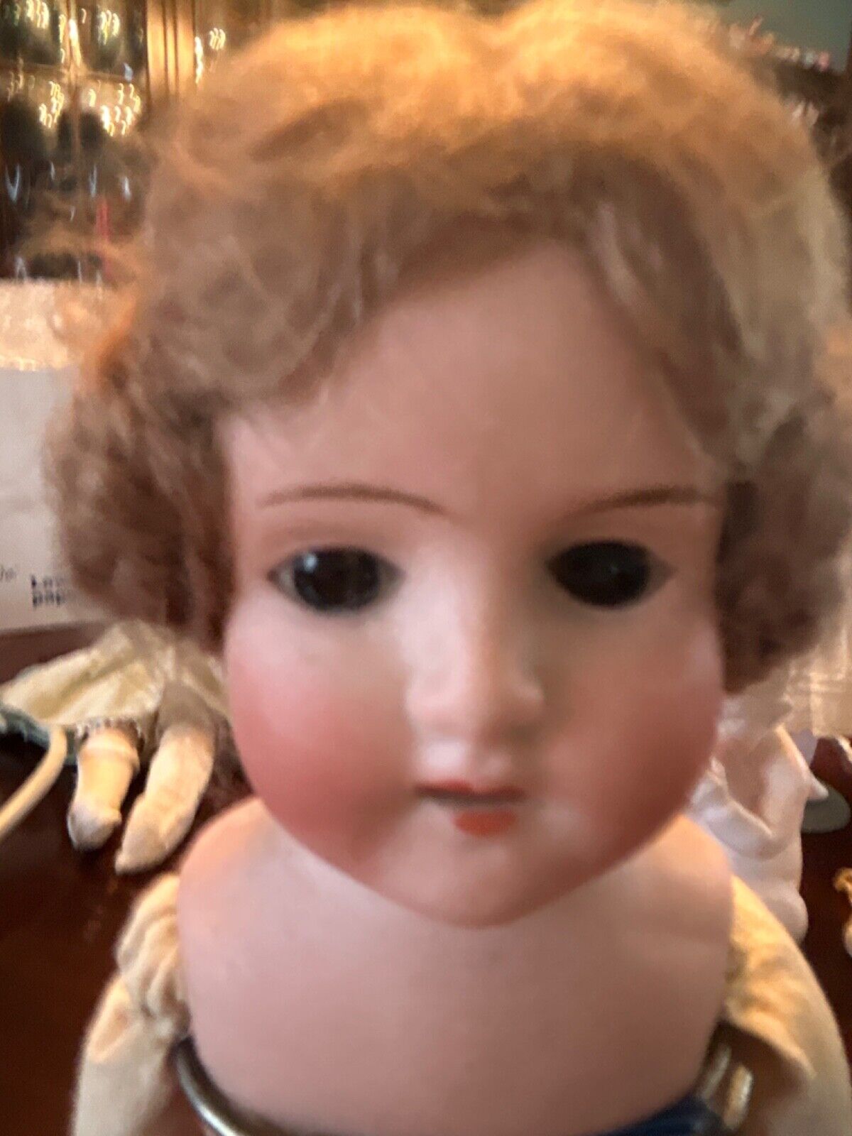 Antique Bisque German 1800's doll, 12" three rolled braids