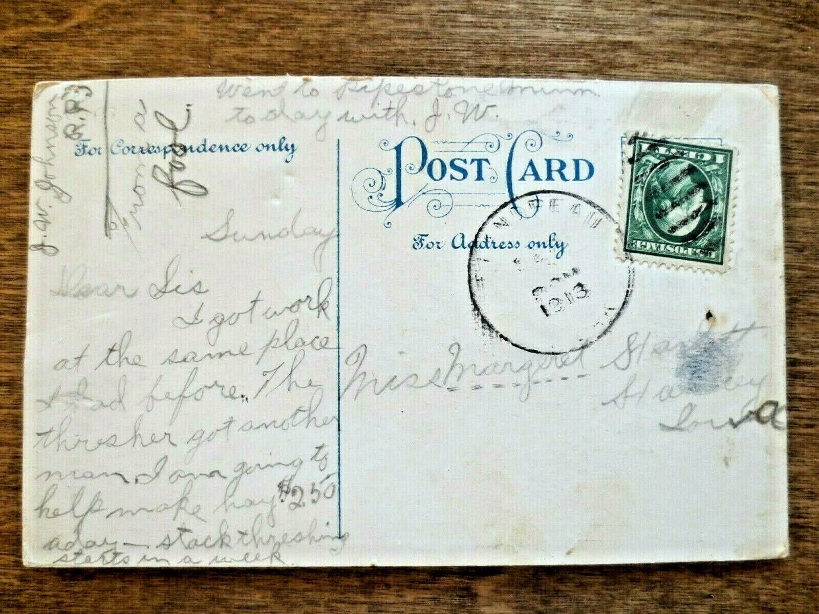 Early 1900s Being Held By The Right One Romantic Couple Comic Postcard Posted