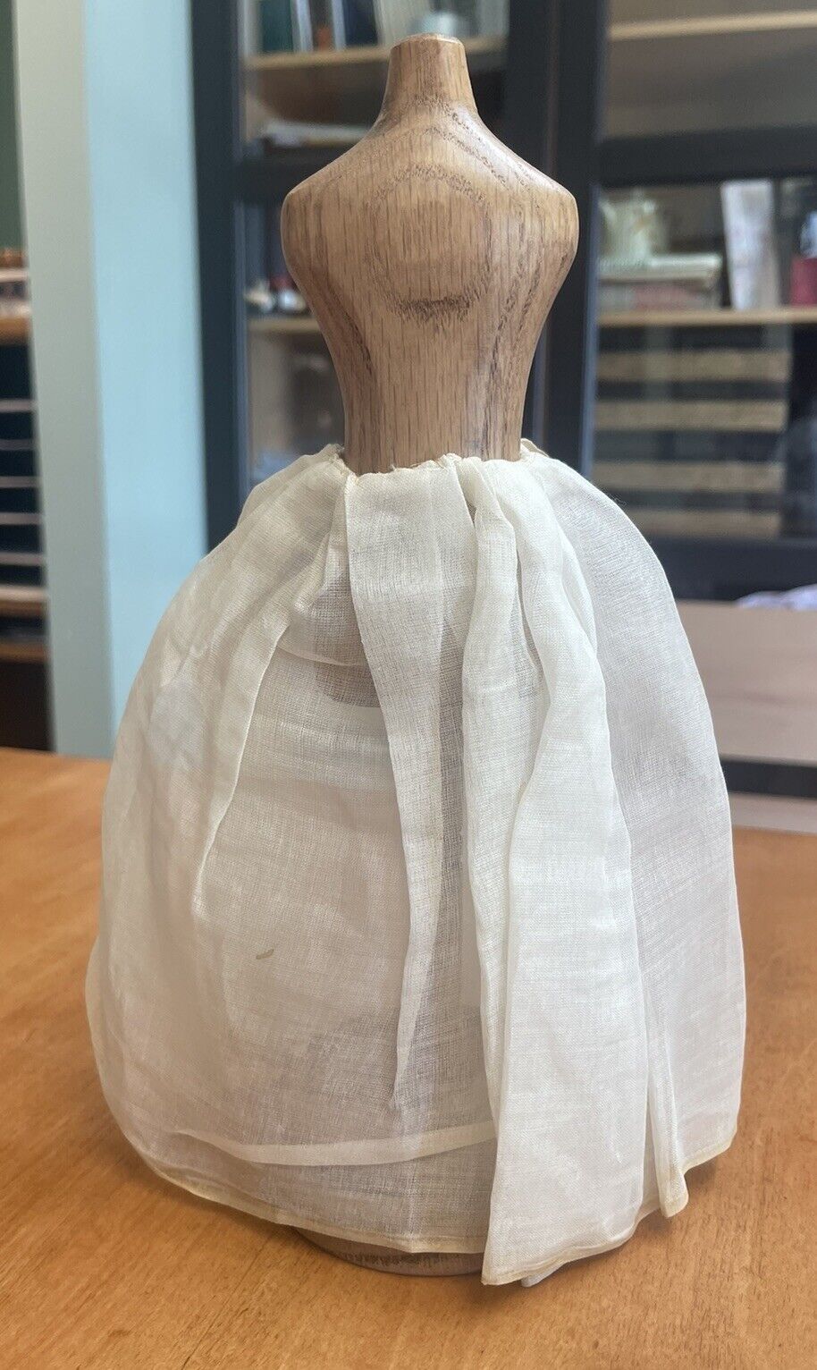 18thc Style Antique Doll Hand and Machine Made Two Dress with Bodice & Skirt