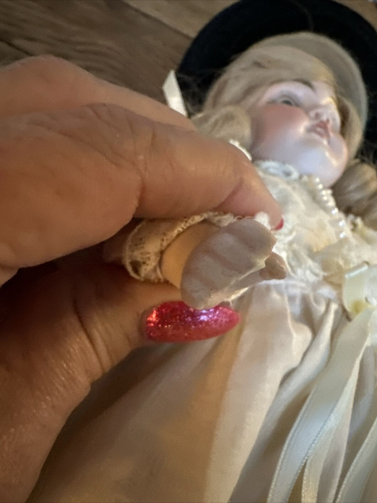 Antique Doll With Kid Leather Body Late 1800’s