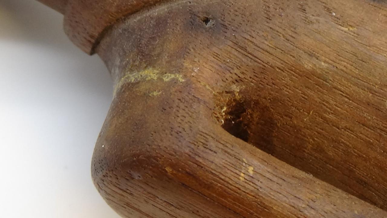 Primitive Carved Wood Effigy Man Doll 1800s Figure Metal Eyes Rare Folk Art L@@K