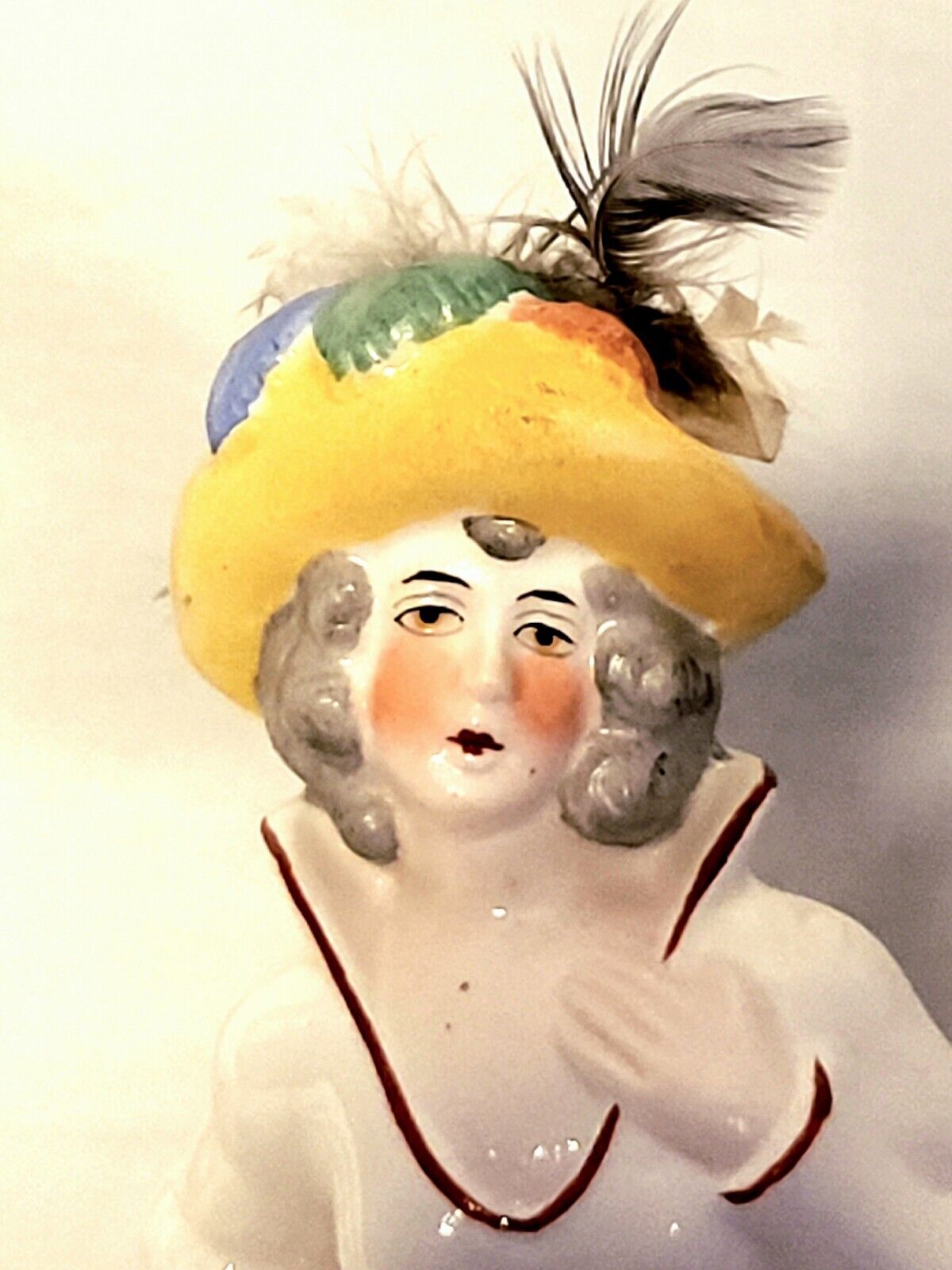 Unique Vintage Glazed Ceramic Half-Doll Germany #HD-01012007EE