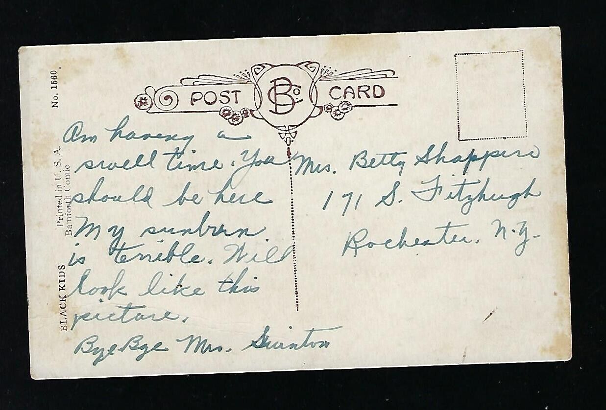 Early 1900's Bamforth Comics Postcard Humor 2 Boys Thin as Sticks