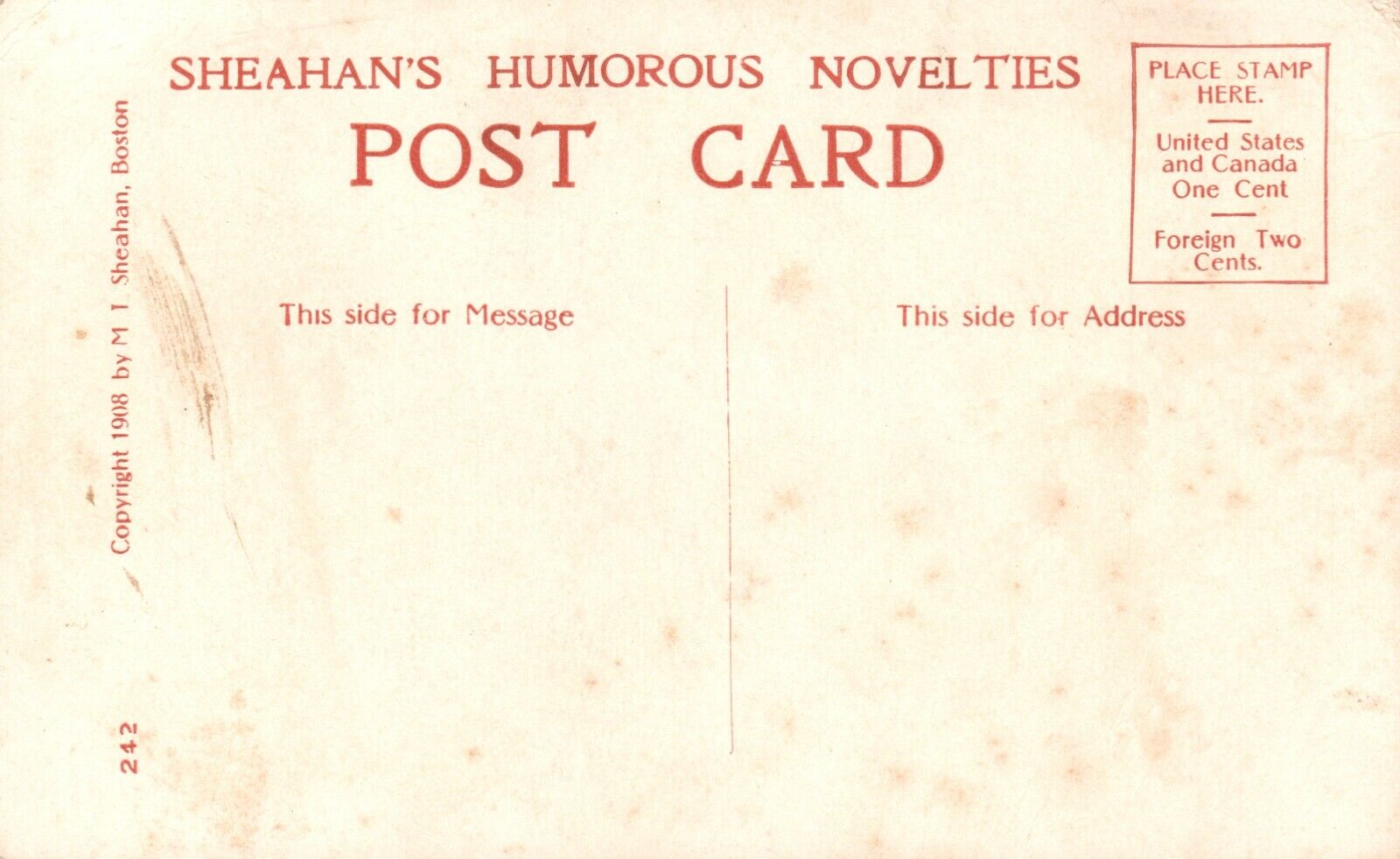 Vintage Postcard 1900's It's Catching Baby Yawning Sheahan's Humorous Novelties