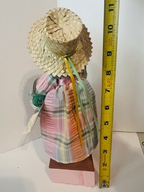 Filis Coit Signed Art Doll Vtg Colorado Artist Figure Easter Child 1700s Basket
