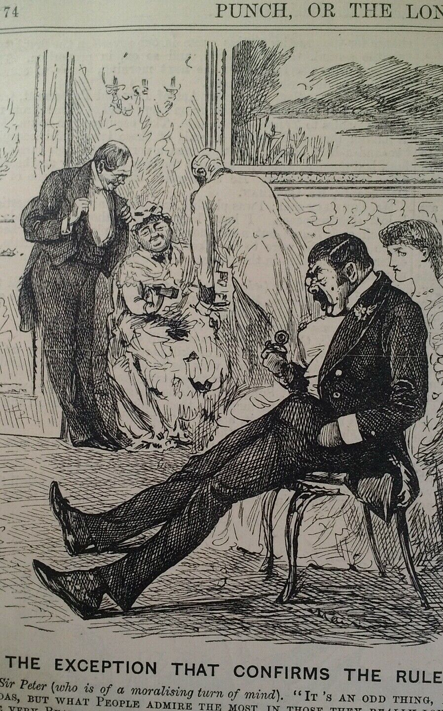 1800s Antique Illustration Print Original Rare VHTF Punch Fashion Beauty Gent UK