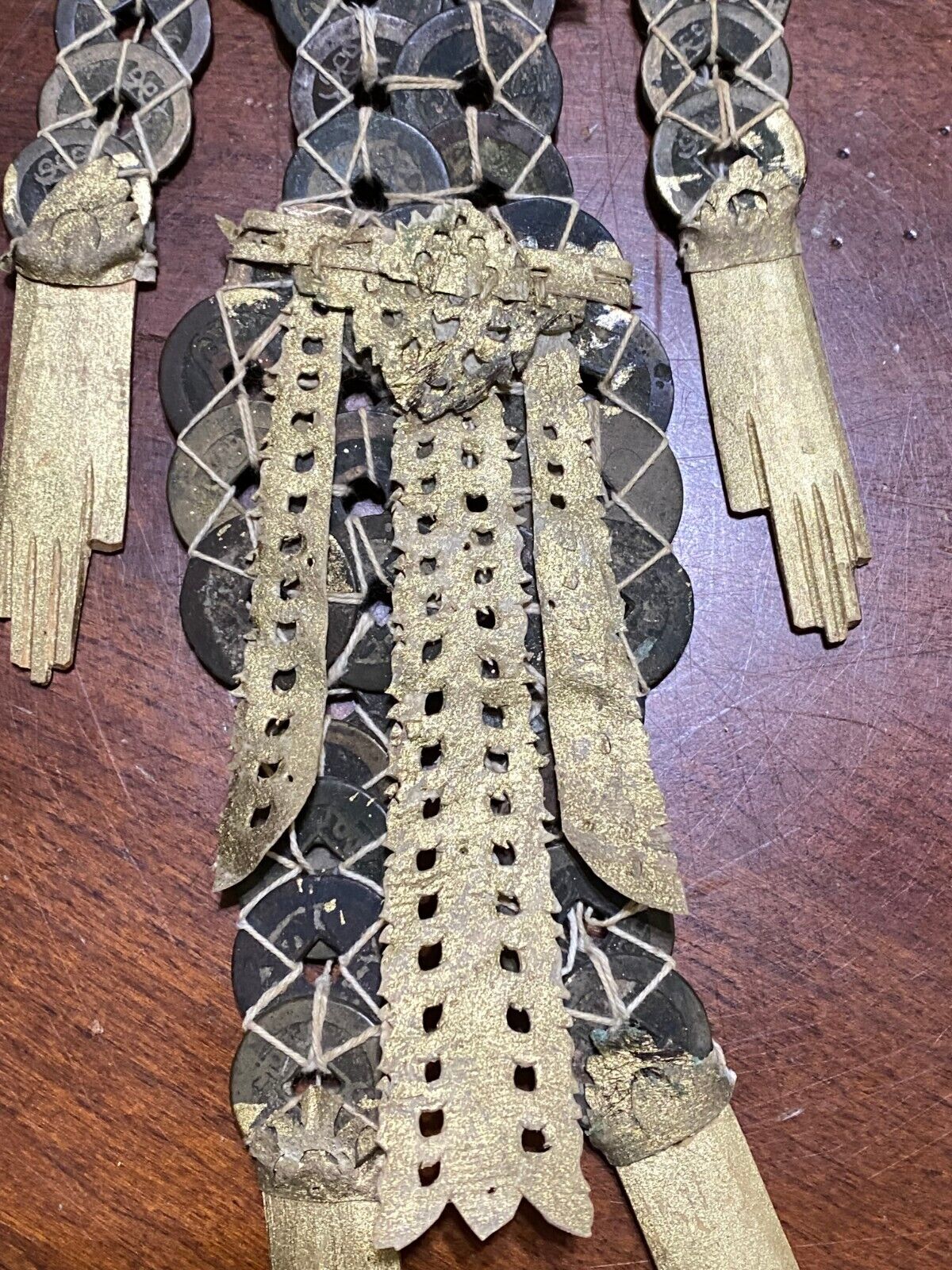 Antique Coin Vintage Handmade Prosperity Doll Traditional Indonesia Bali FineArt