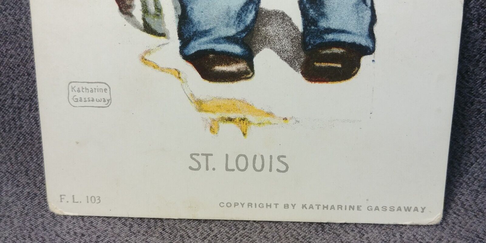 1900s St Louis Keg Beer Stein Dutch Boy Gassaway Comic Antique Postcard T27