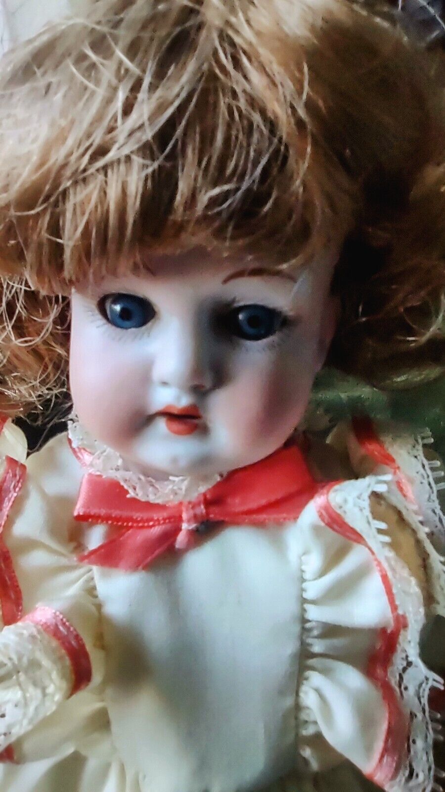 10 Inch Antique Doll Blue Sleep Eyes 1800's
