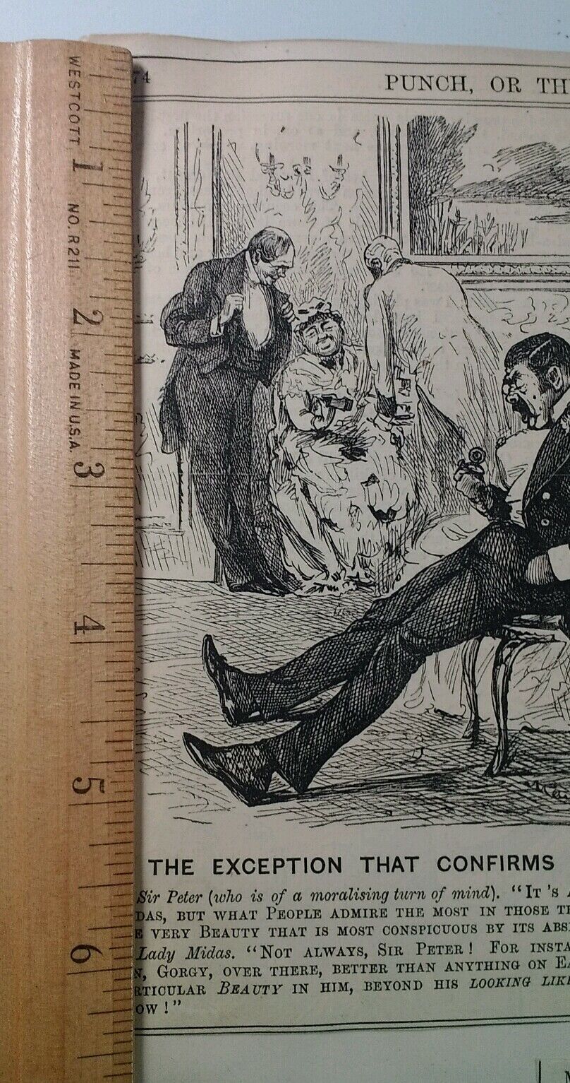 1800s Antique Illustration Print Original Rare VHTF Punch Fashion Beauty Gent UK