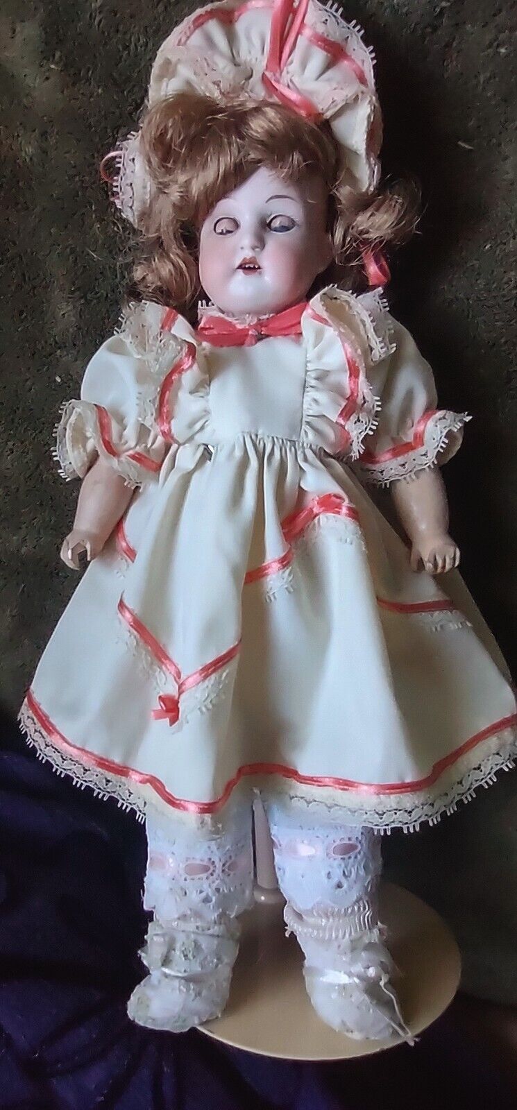 10 Inch Antique Doll Blue Sleep Eyes 1800's