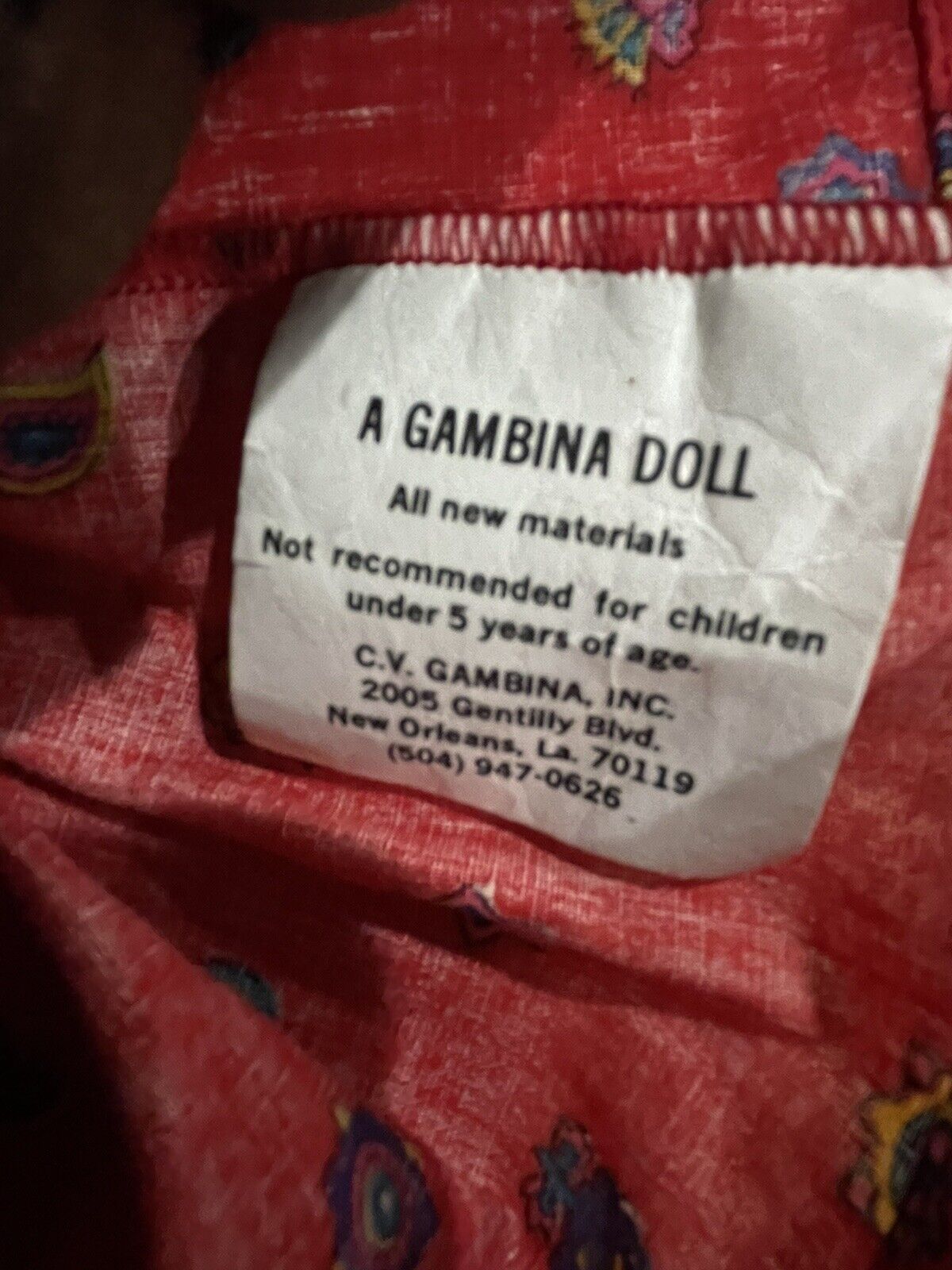 Gambina Doll “Ninkie” Circa 1700s #1651 Hand Made In New Orleans