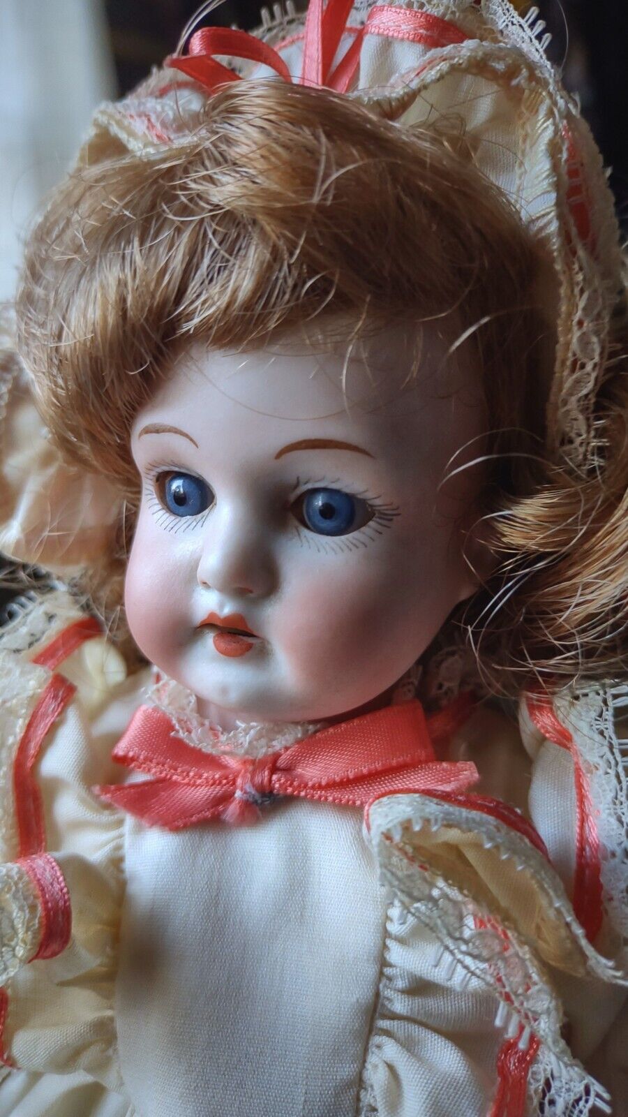 10 Inch Antique Doll Blue Sleep Eyes 1800's