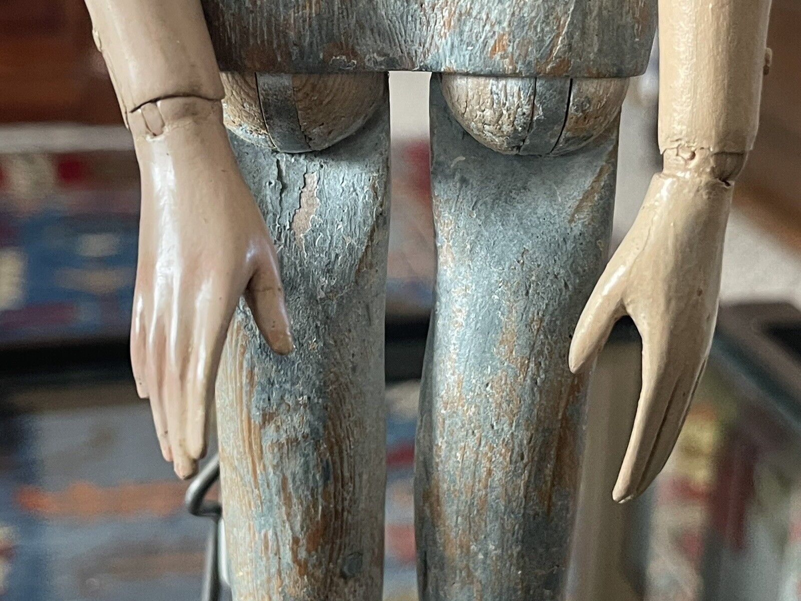 Antique Rare 18thc  Wooden Doll Elegant Look Fully Jointed