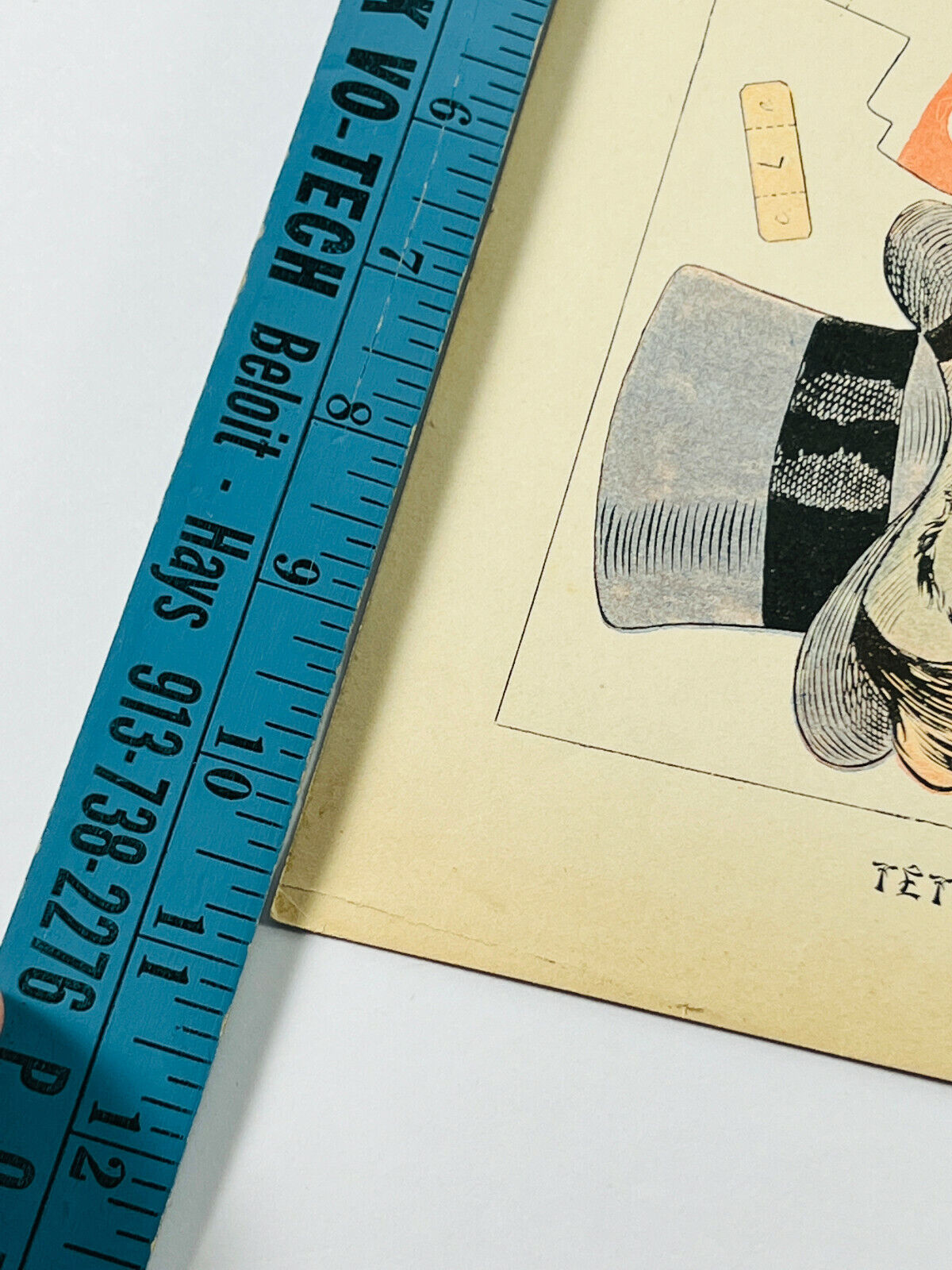 RARE uncut 1900's French Paper Game 'Tets Comiques' Head Comics Puppet