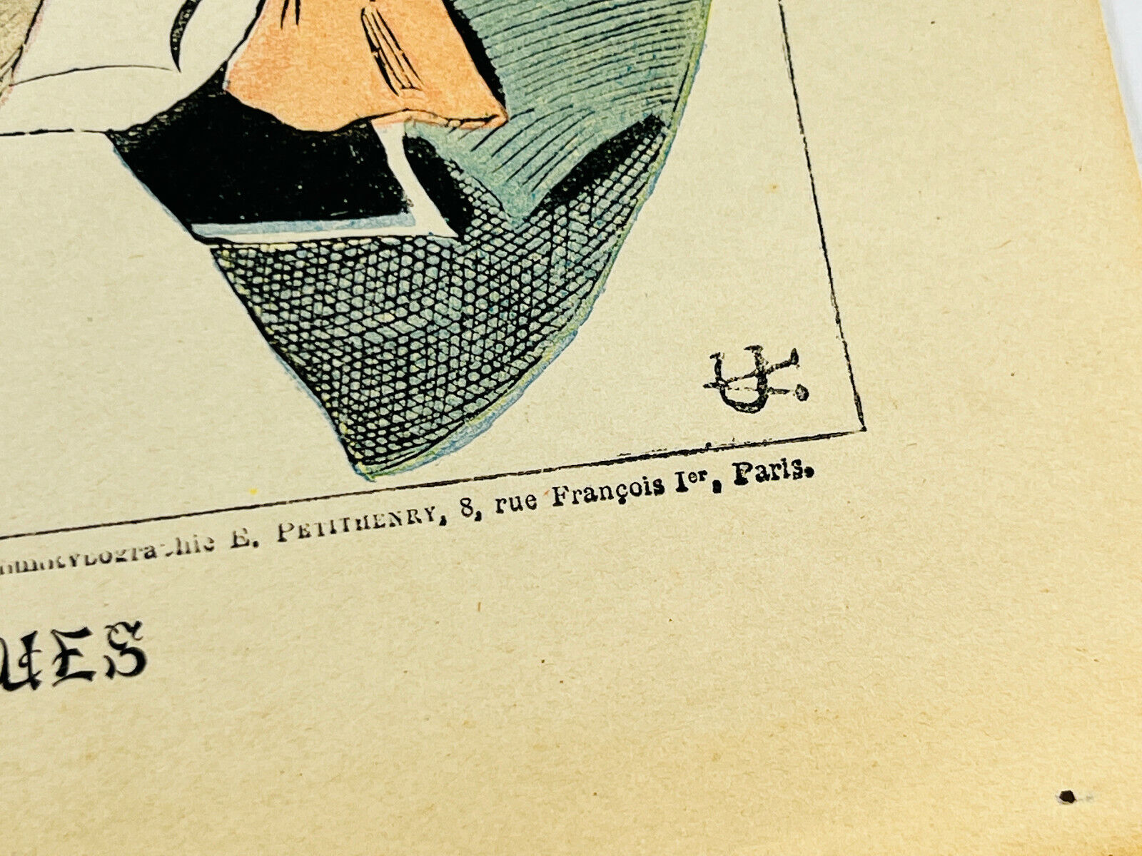 RARE uncut 1900's French Paper Game 'Tets Comiques' Head Comics Puppet