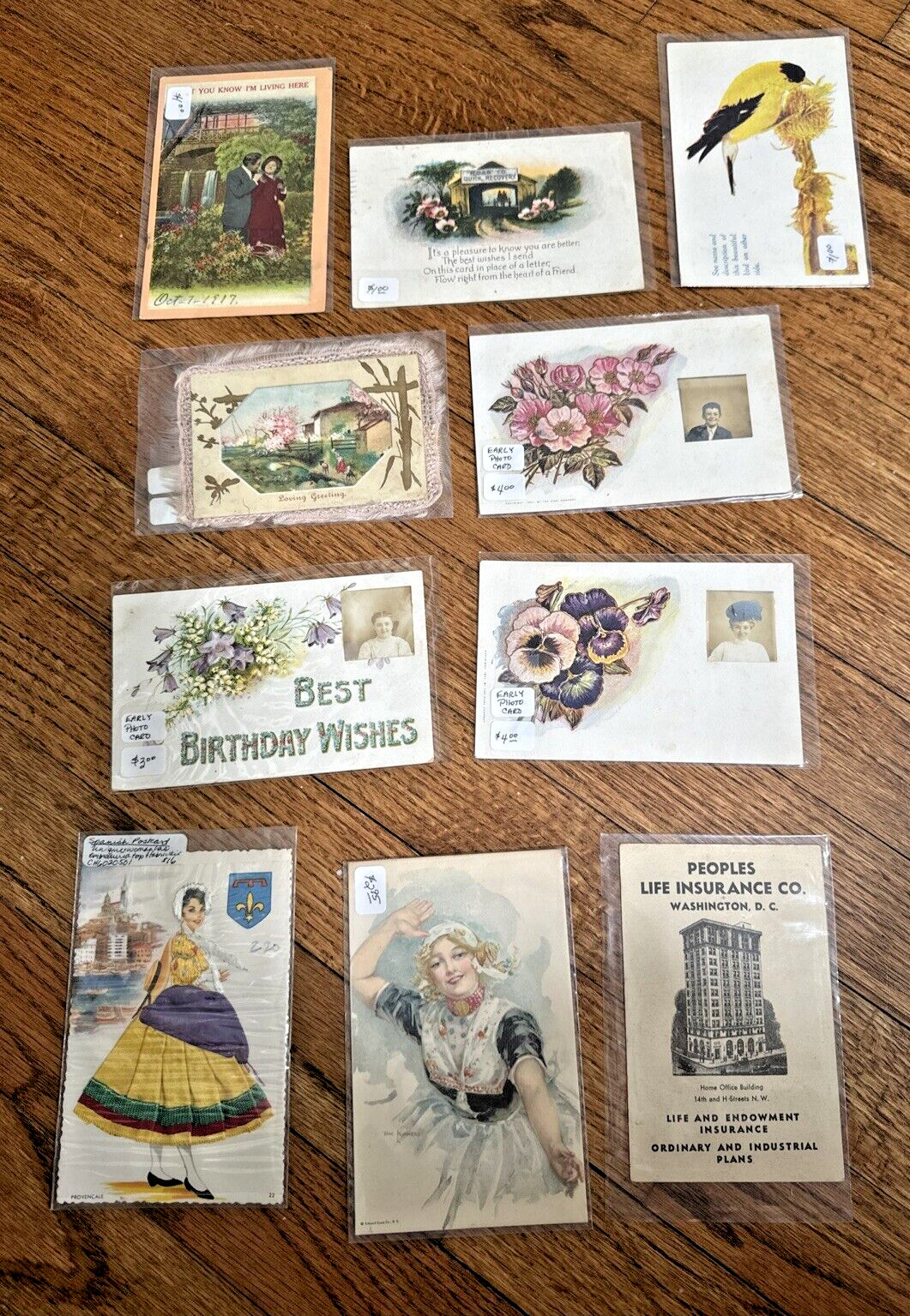 SUPER COOL! Lot of 10 Vintage Postcards from Early 1900s In plastic/GREAT shape
