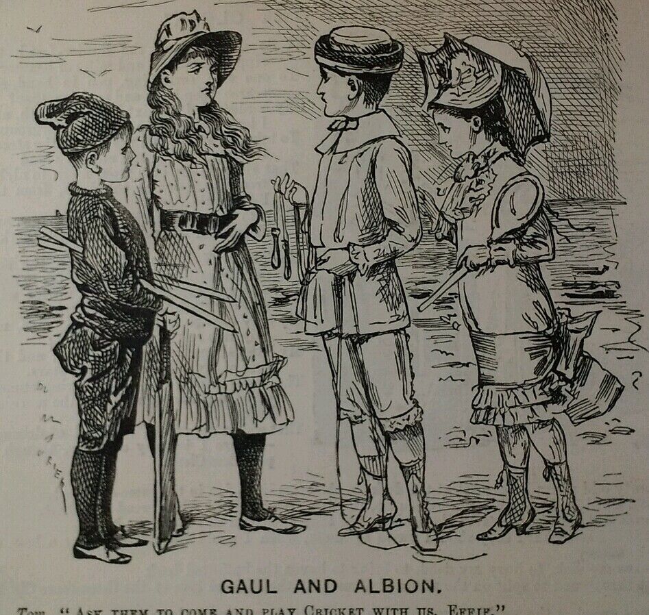 1800s Antique Illustration Print Original Rare VHTF Punch Mag Cute Children Fash