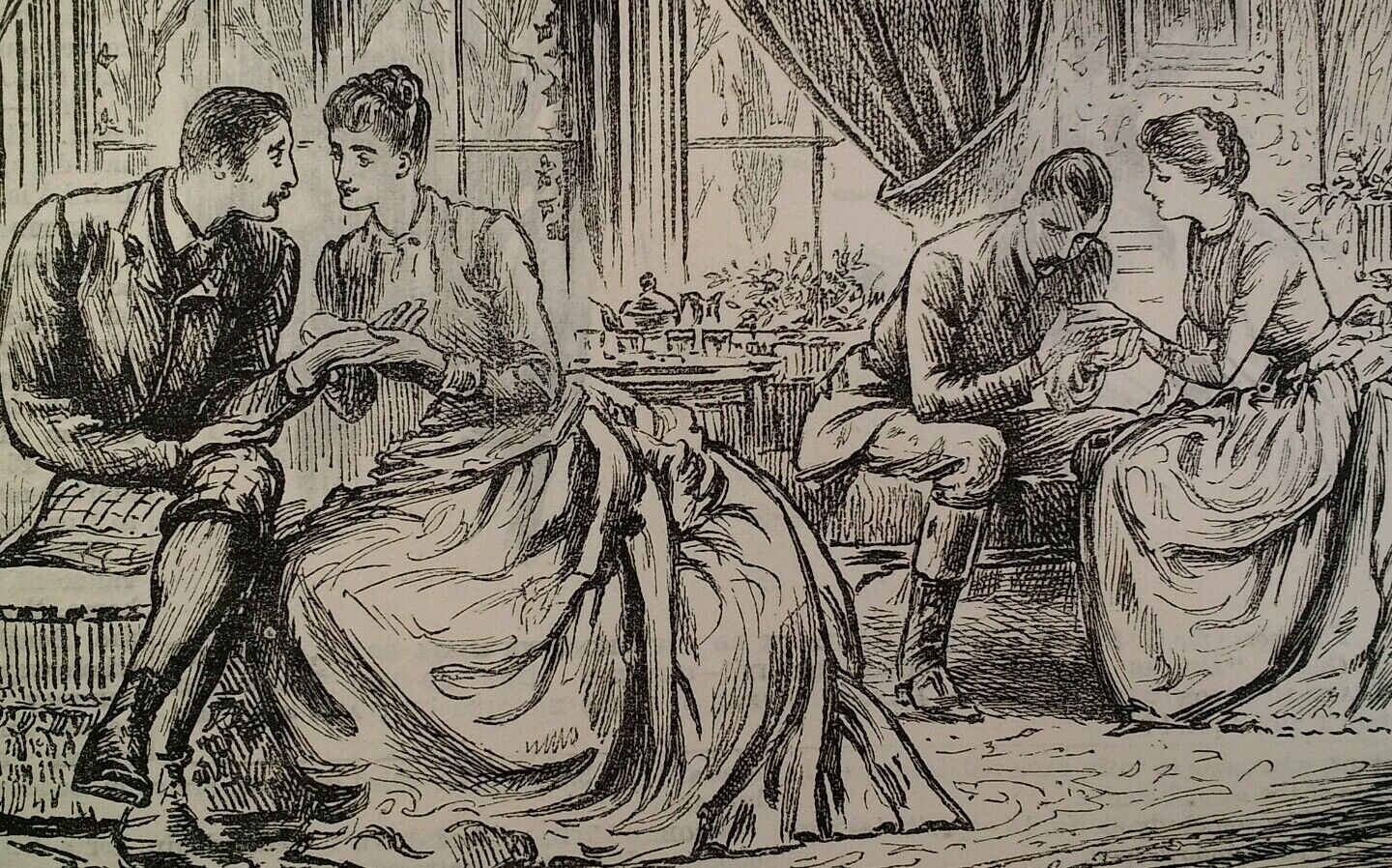 Punch Cartoon 1800s Antique Original Rare VHTF Etch Fashion Humour Palm Reader