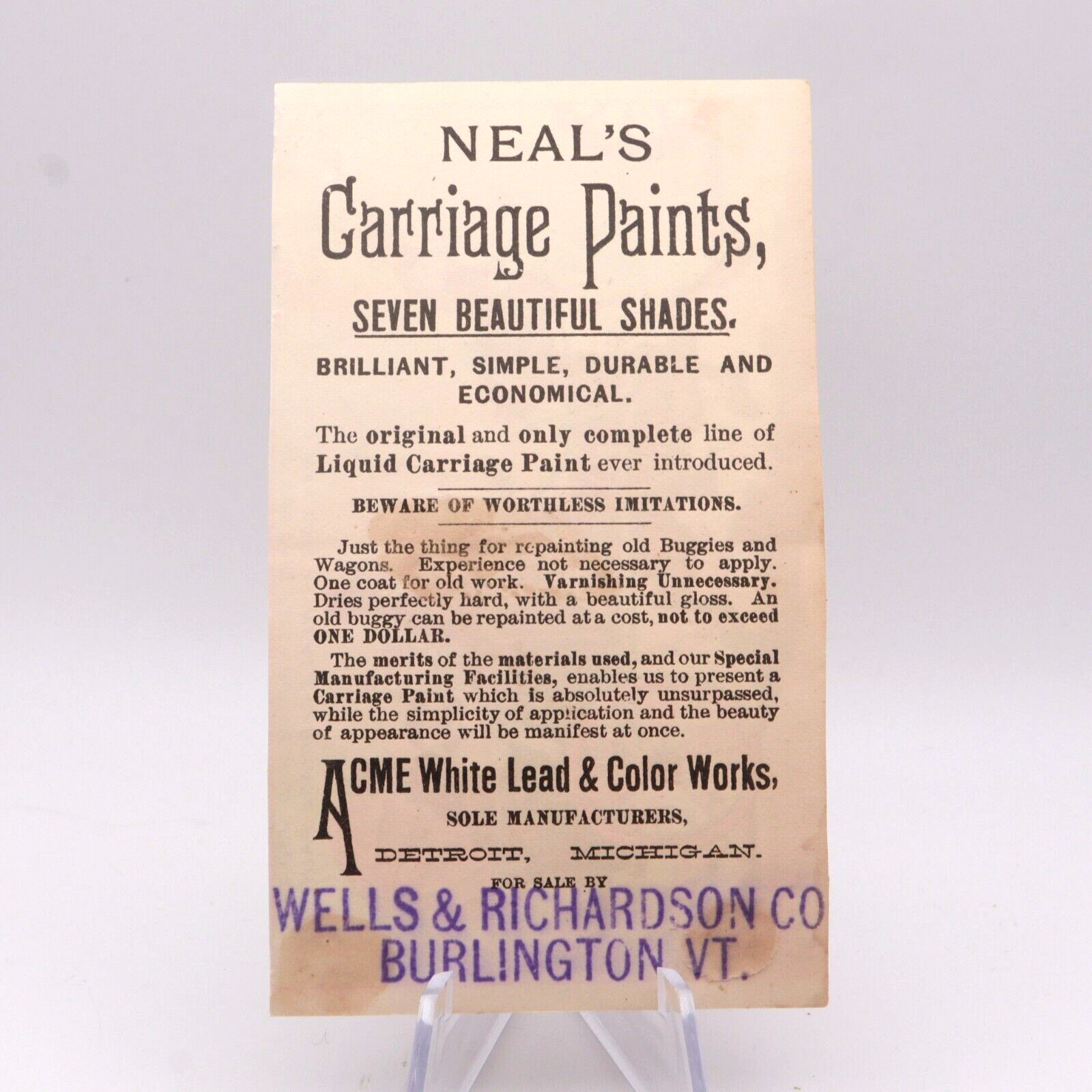 IRISH FAMILY 1800S NEAL CARRIAGE PAINT DOG CART VICTORIAN COMIC TRADE CARD b3