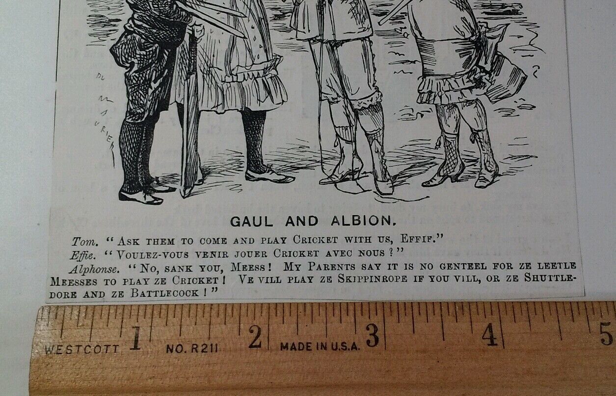 1800s Antique Illustration Print Original Rare VHTF Punch Mag Cute Children Fash