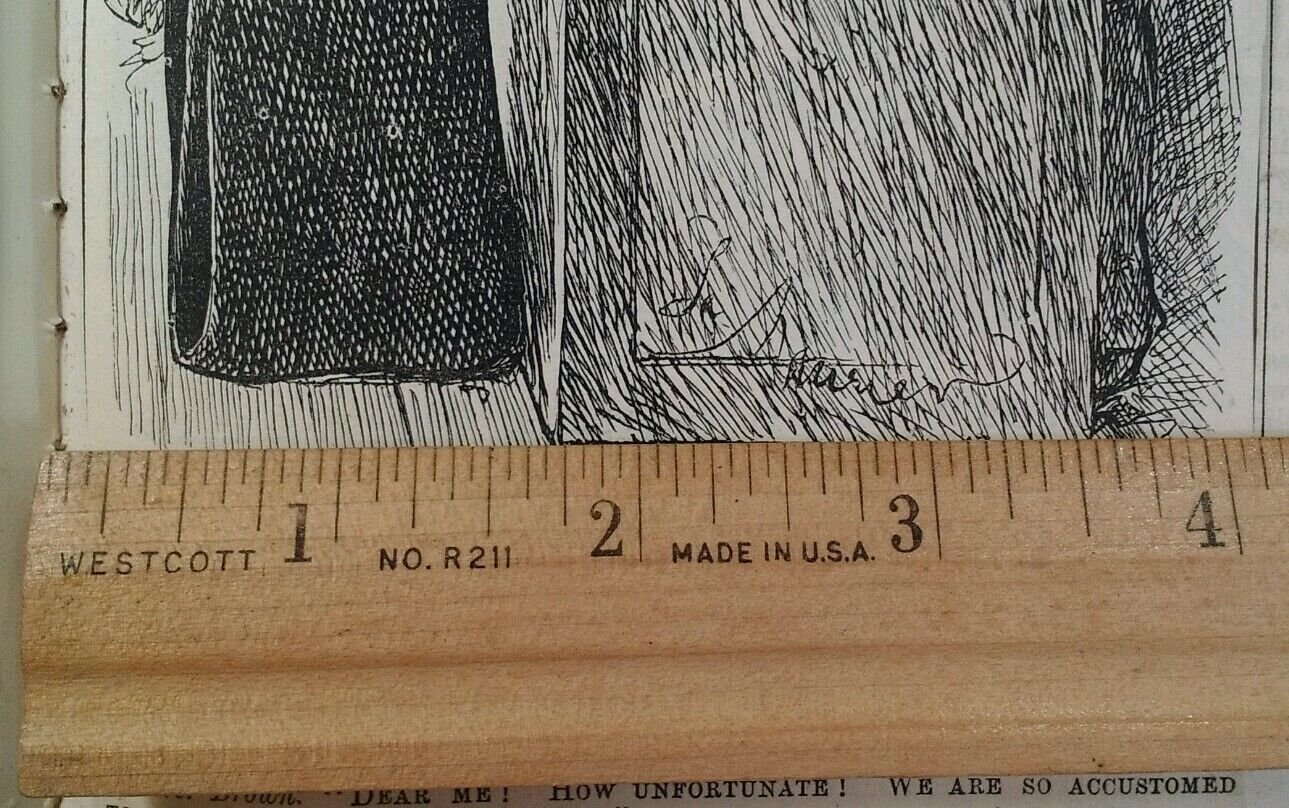 1800s Antique Illustration Print Original Rare VHTF Punch Mag Fashion Grocer 