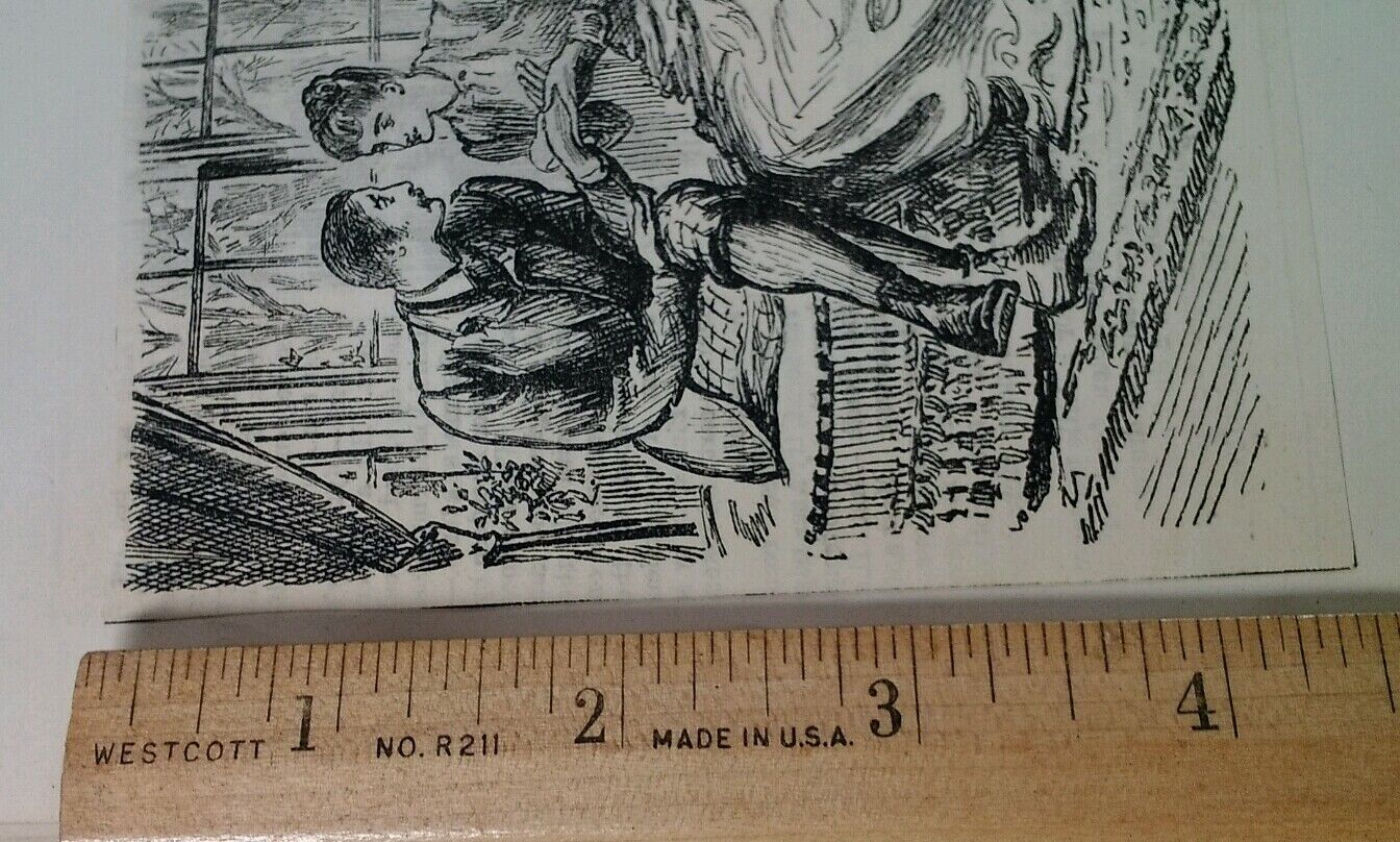 Punch Cartoon 1800s Antique Original Rare VHTF Etch Fashion Humour Palm Reader