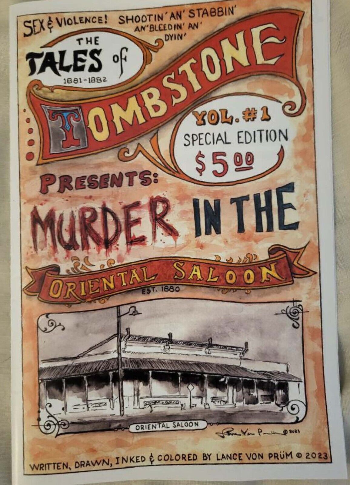 The Tales of Tombstone Vol 1 - A comic book by Lance Von Prum SIGNED! (UNIQUE!)