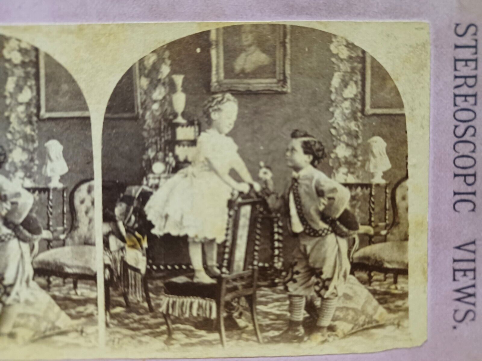 COMIC Groups CHILDREN Little  Stereoview PHOTO Card 1800's Stereoptic