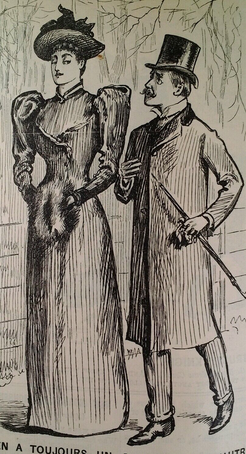 Punch Cartoon 1800s Antique Original Rare VHTF Etch Fashion Humour Romance Short