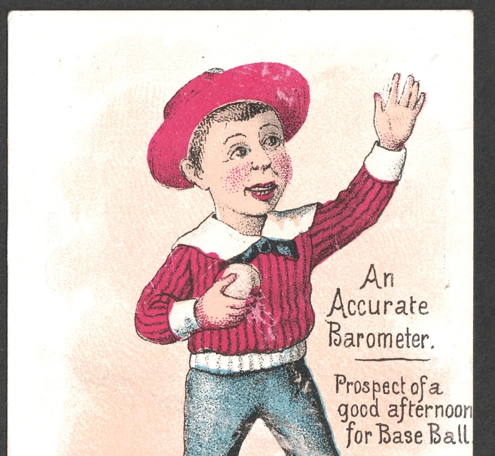 19th Century Baseball H804-38 Prospect Victorian 1800's Advertising Trade Card