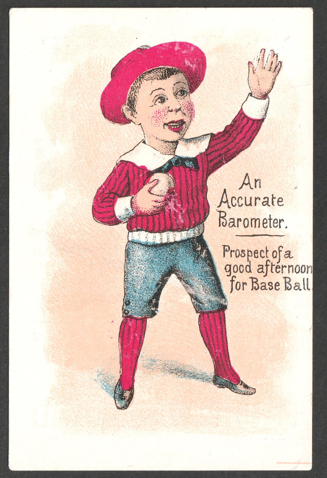 19th Century Baseball H804-38 Prospect Victorian 1800's Advertising Trade Card