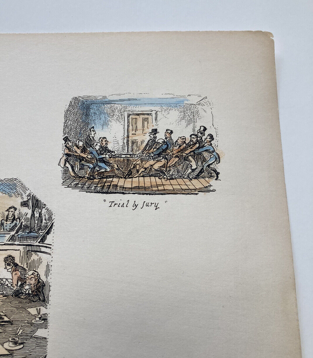 George Cruikshank Hand Colored Etching Print Pleading At The Bar Caricature 1828