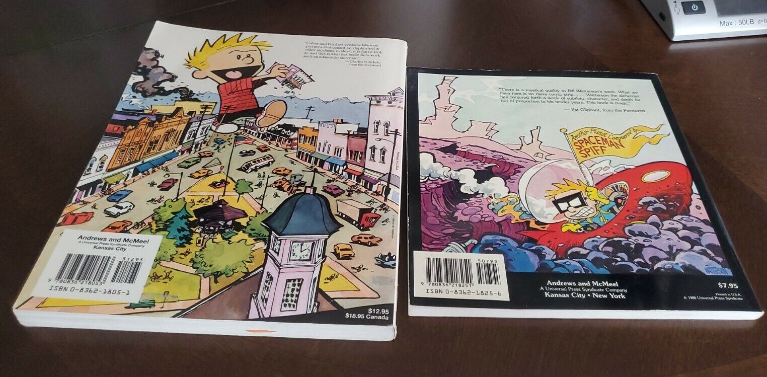 Lot of 2 Calvin and Hobbes books. The Essential and Something under the bed is 