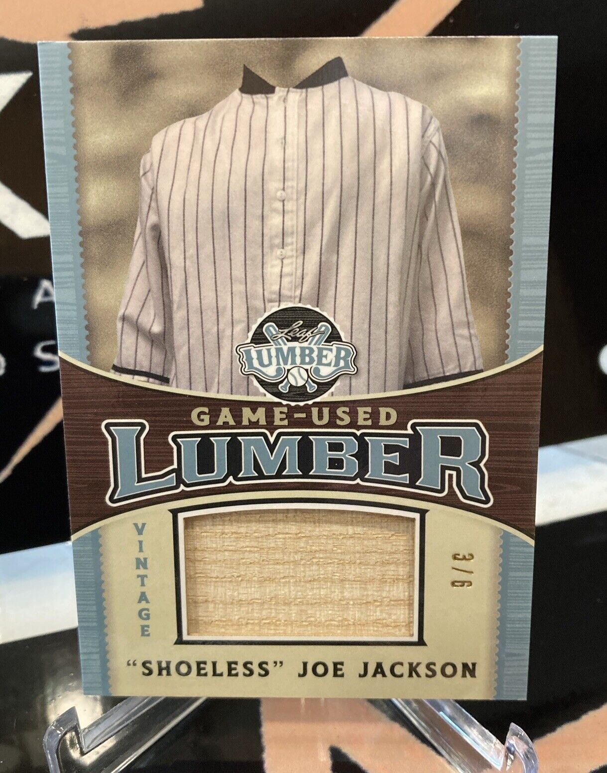 SHOELESS JOE JACKSON 2024 LEAF LUMBER VINTAGE GAME USED MEMORABILIA BAT RELIC /6