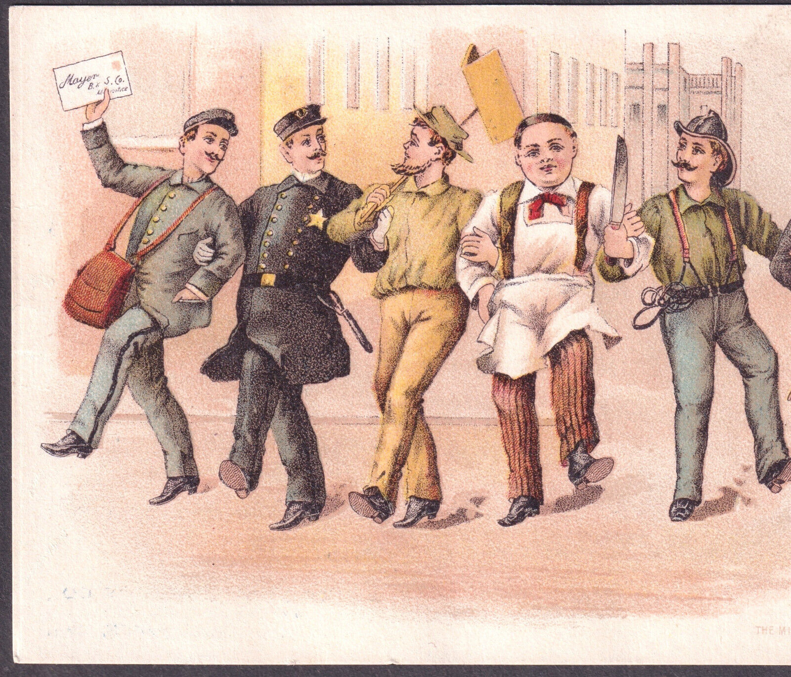 1800's Labor War & Politics Illustration Mayer Shoe Poem Comic Advertising Card