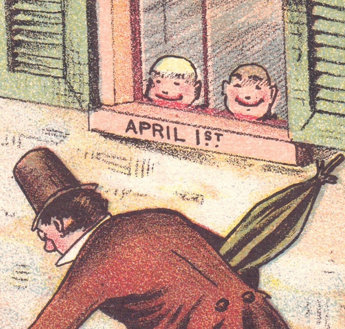 April Fools Day 1800s Prank Gold Medal Coffee Antique Comic Victorian Trade Card