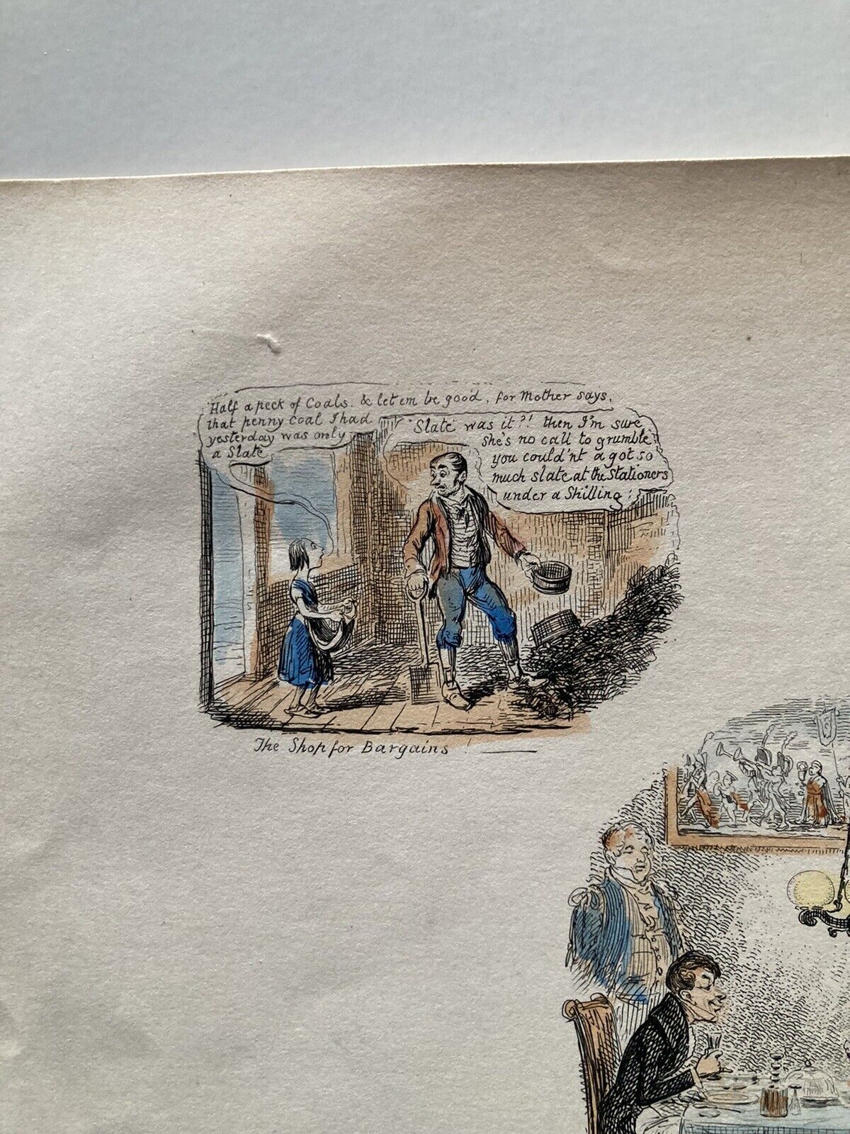 George Cruikshank Hand Colored Etching Print Chief And State Caricature 1829