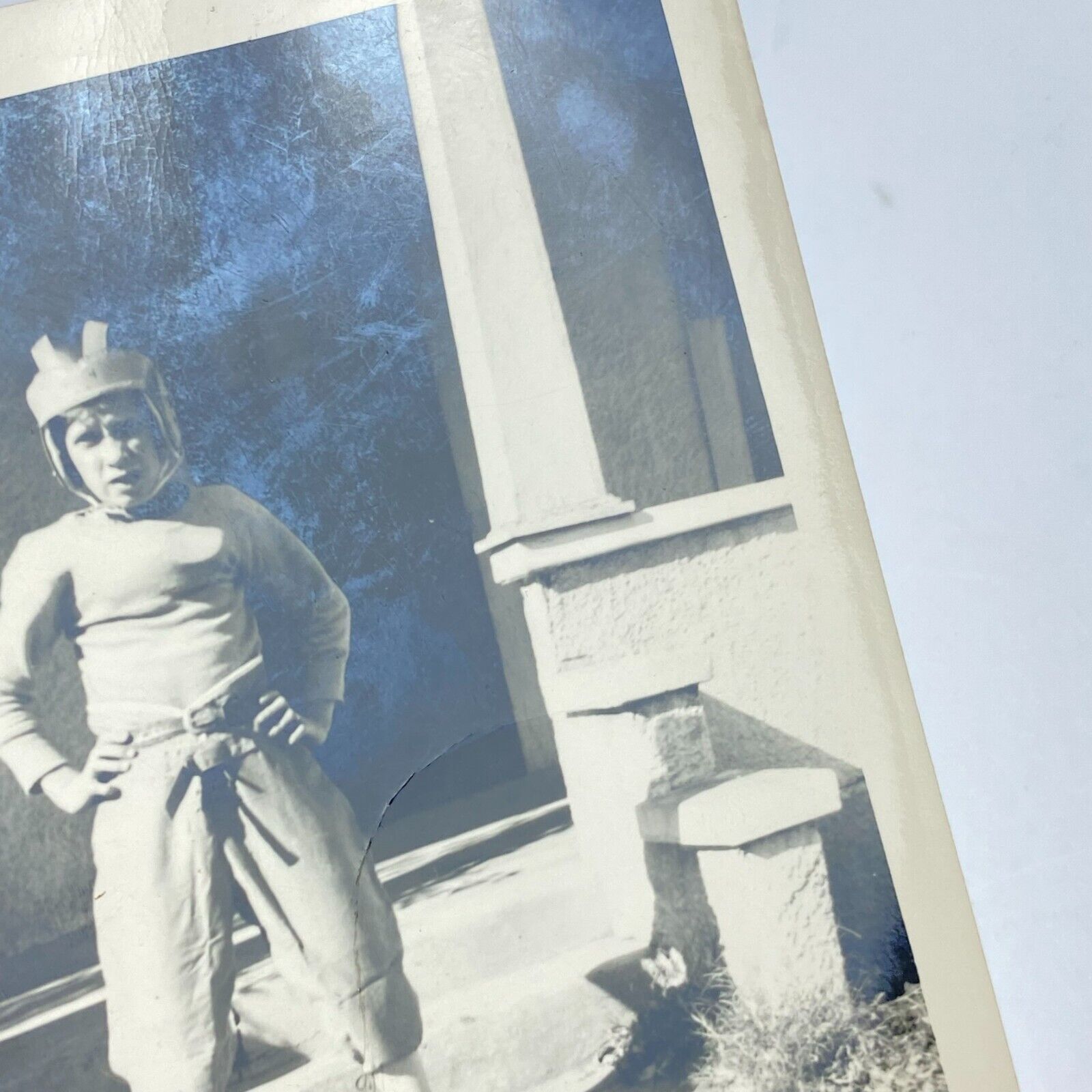 Early 1900's Football Player Posing Original Real Photo Snapshot Vintage