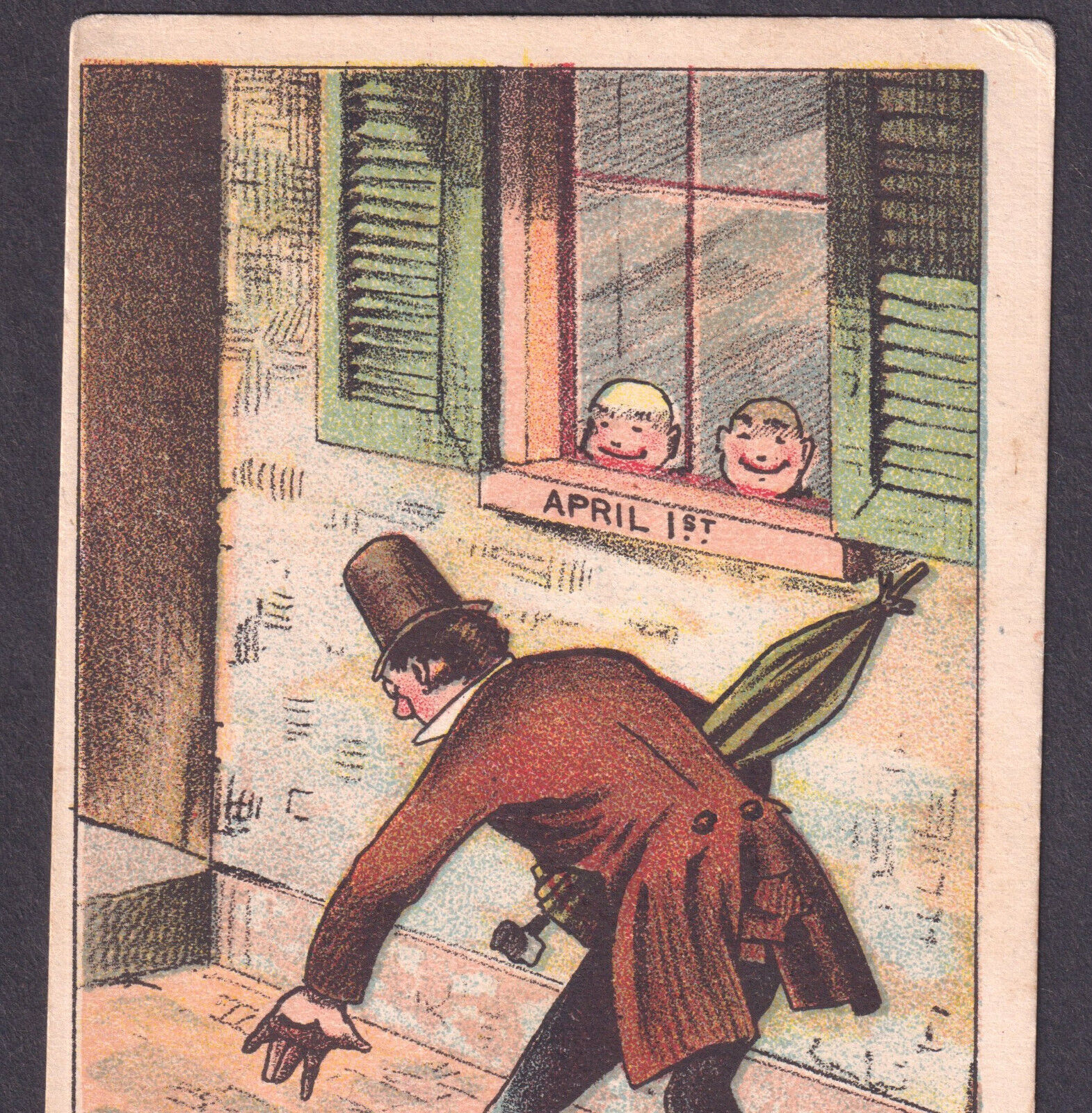 April Fools Day 1800s Prank Gold Medal Coffee Antique Comic Victorian Trade Card