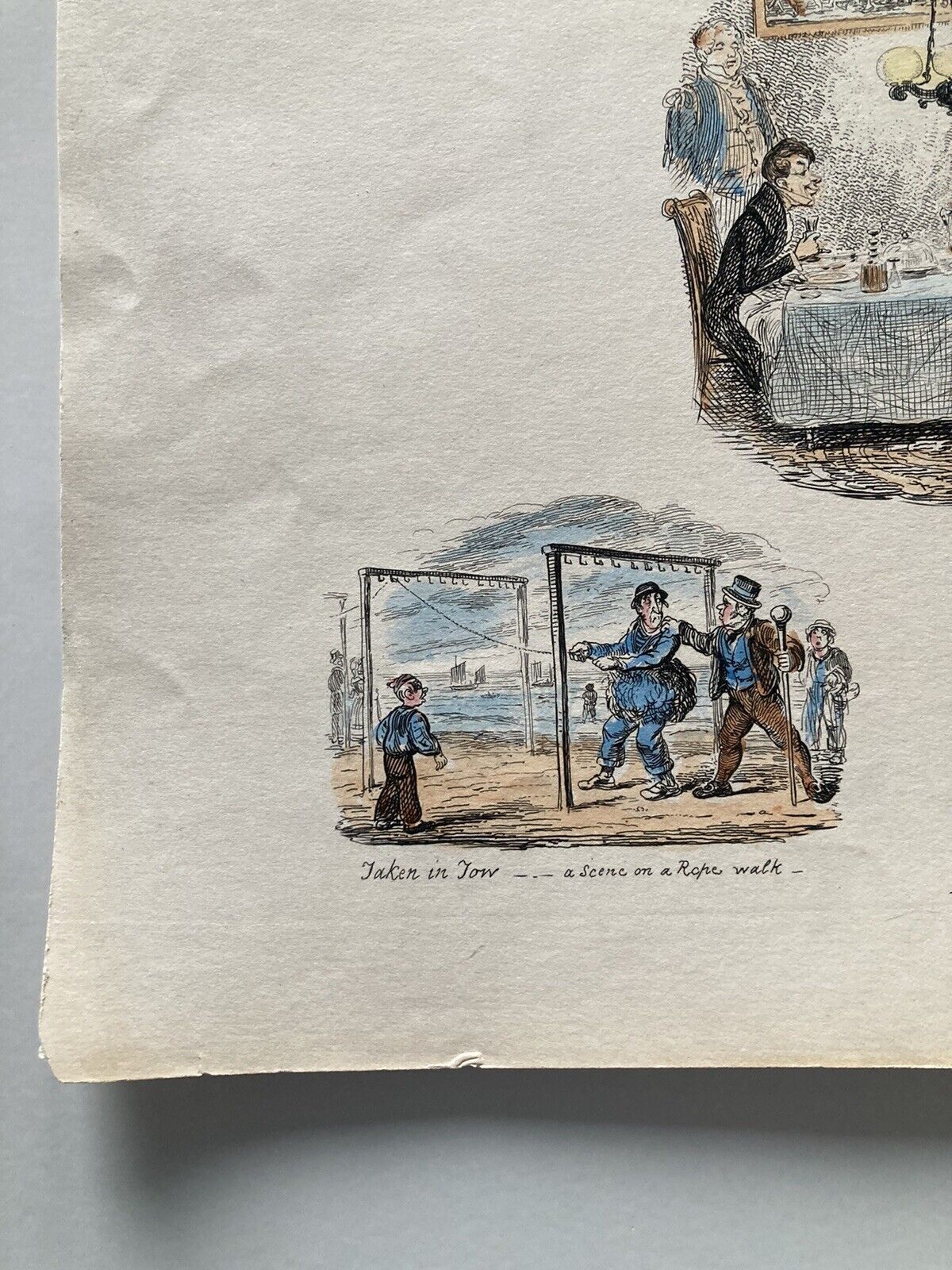 George Cruikshank Hand Colored Etching Print Chief And State Caricature 1829