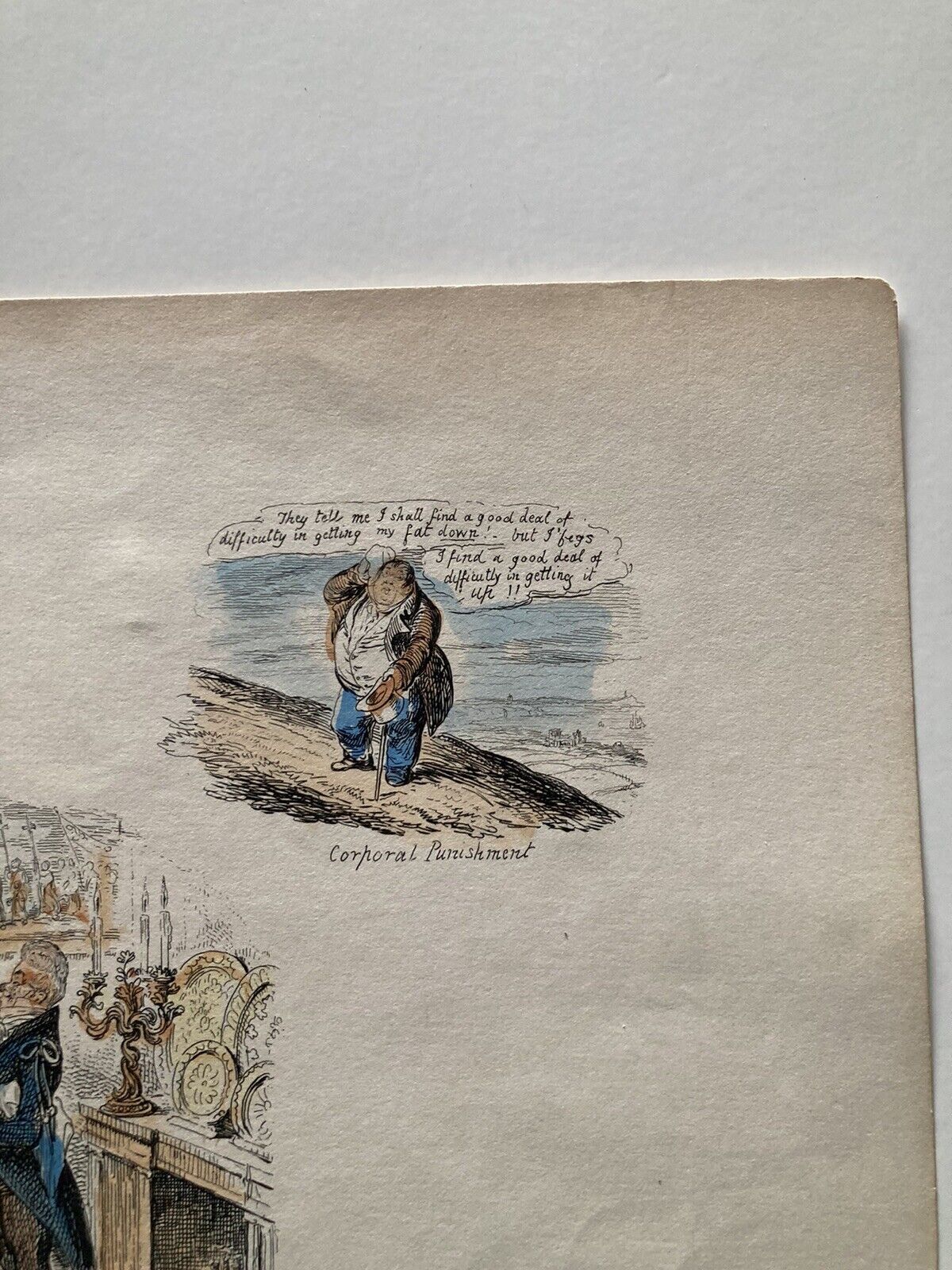George Cruikshank Hand Colored Etching Print Chief And State Caricature 1829
