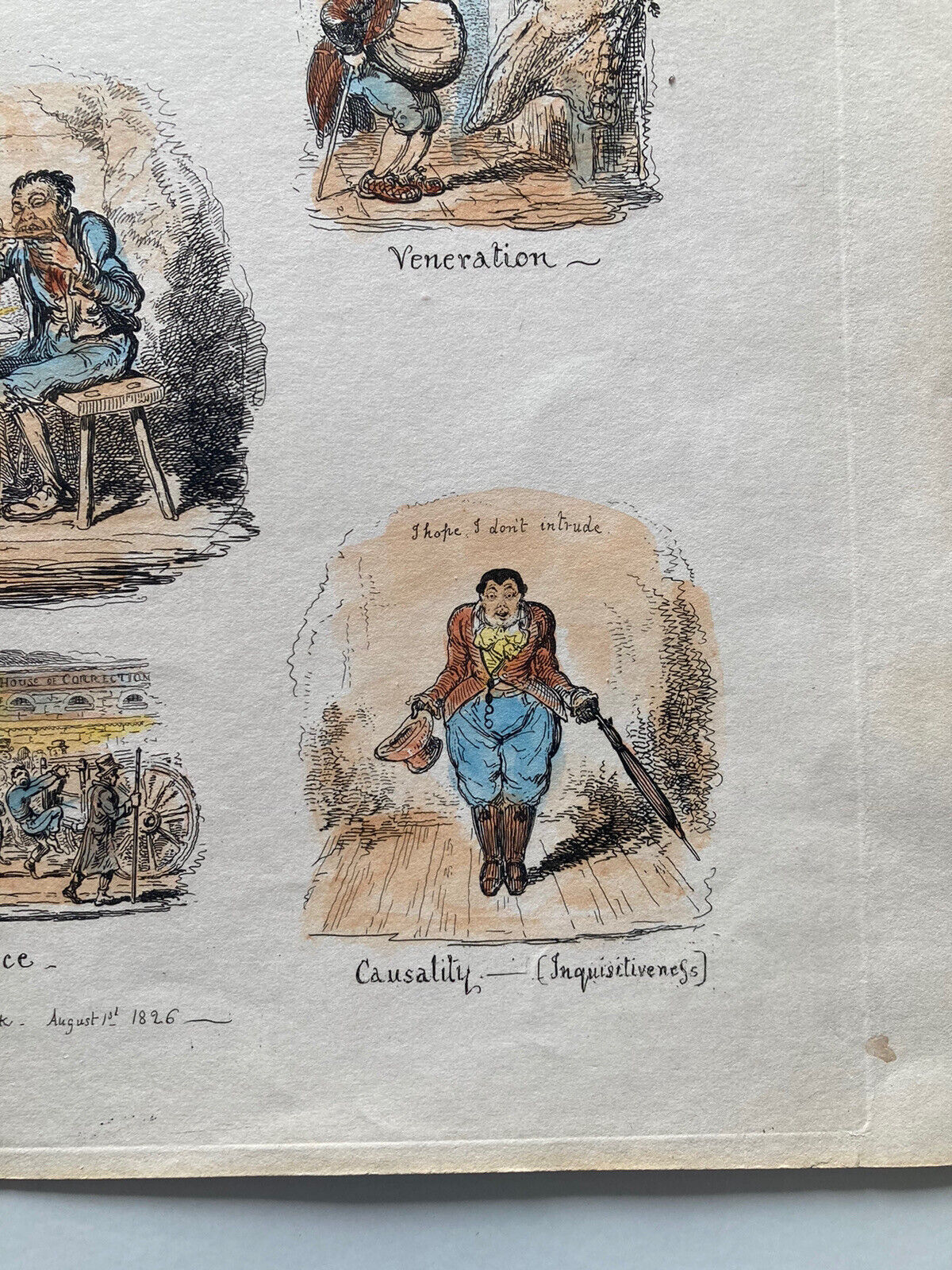 George Cruikshank Hand Colored Etching Print Hope Benevolence Engraving 1826
