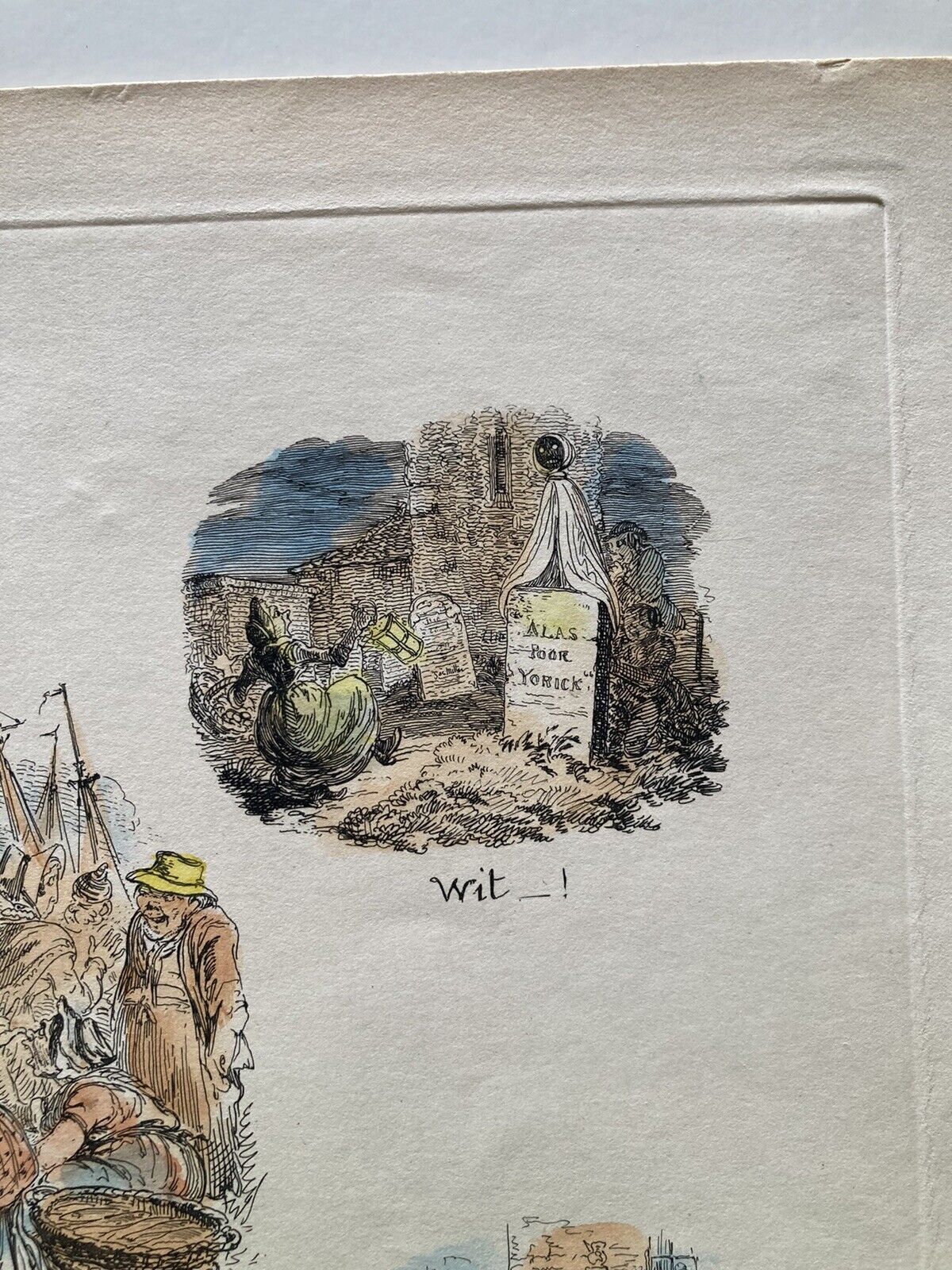 George Cruikshank Hand Colored Etching Print Caricature Language ideality 1826
